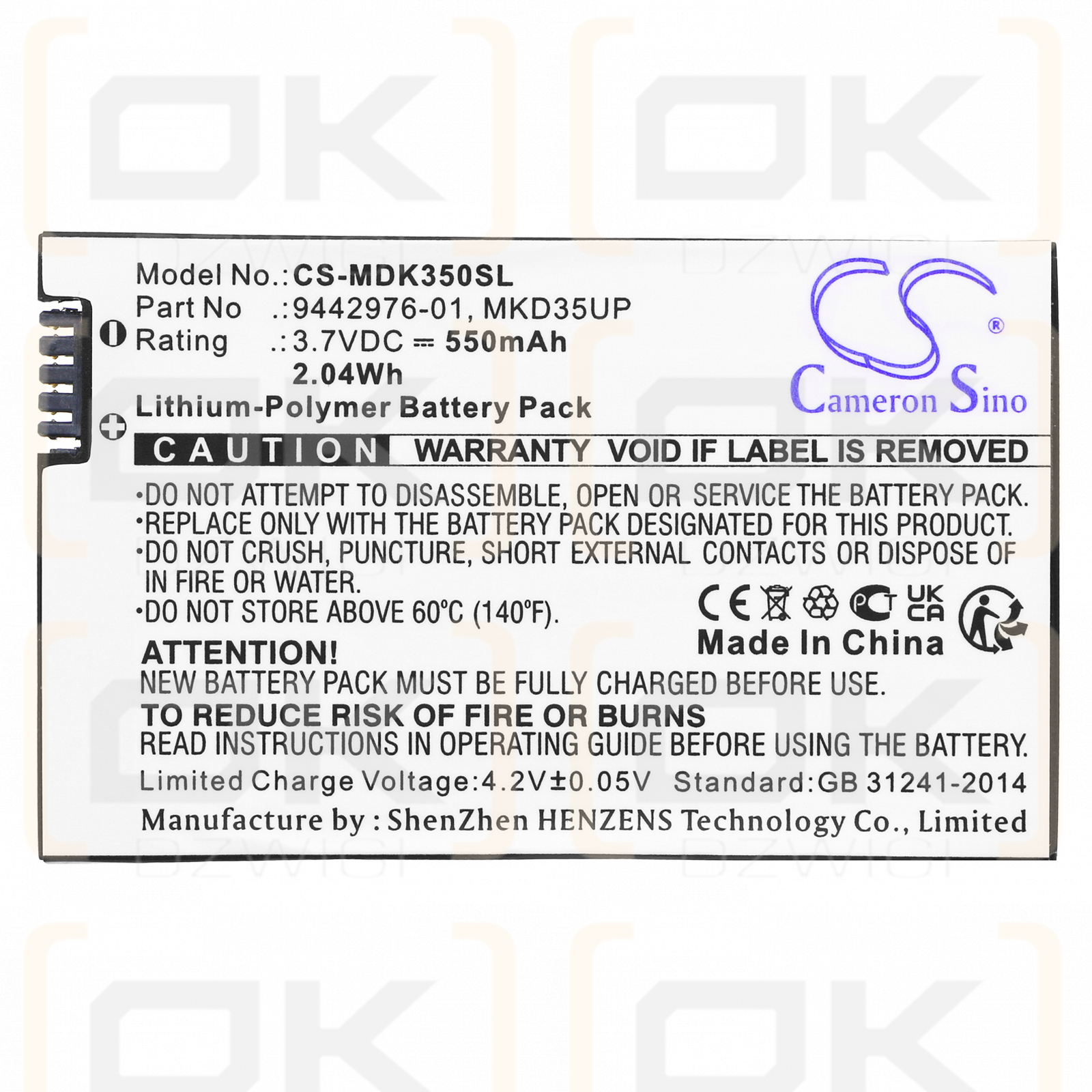 BMW 6GT / MKD35UP 550 mAh Li-Polymer 3,7 V (Cameron Sino)