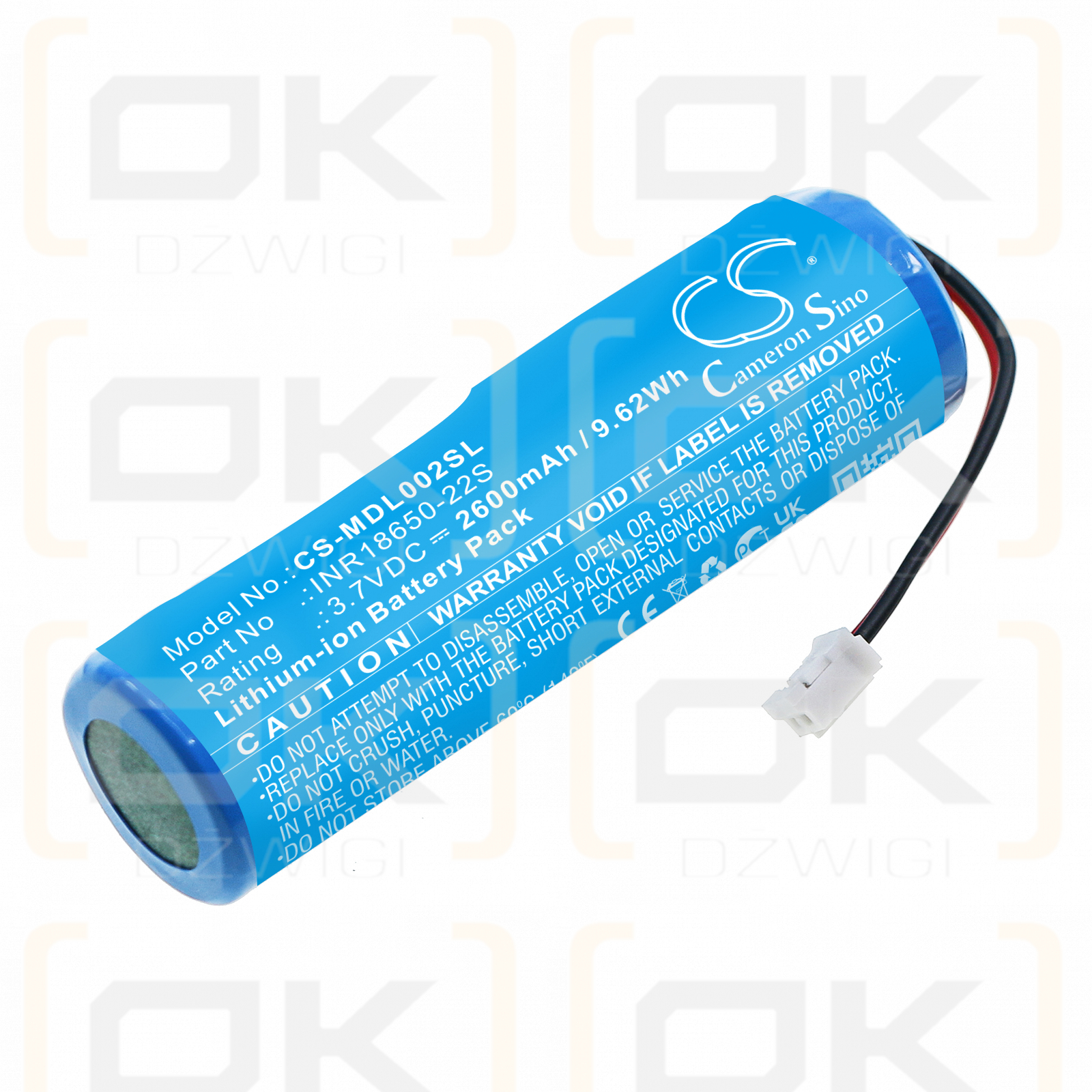 MUID H-DL-02 / INR18650-22S 2600mAh Li-ion 3.7V (Cameron Sino)