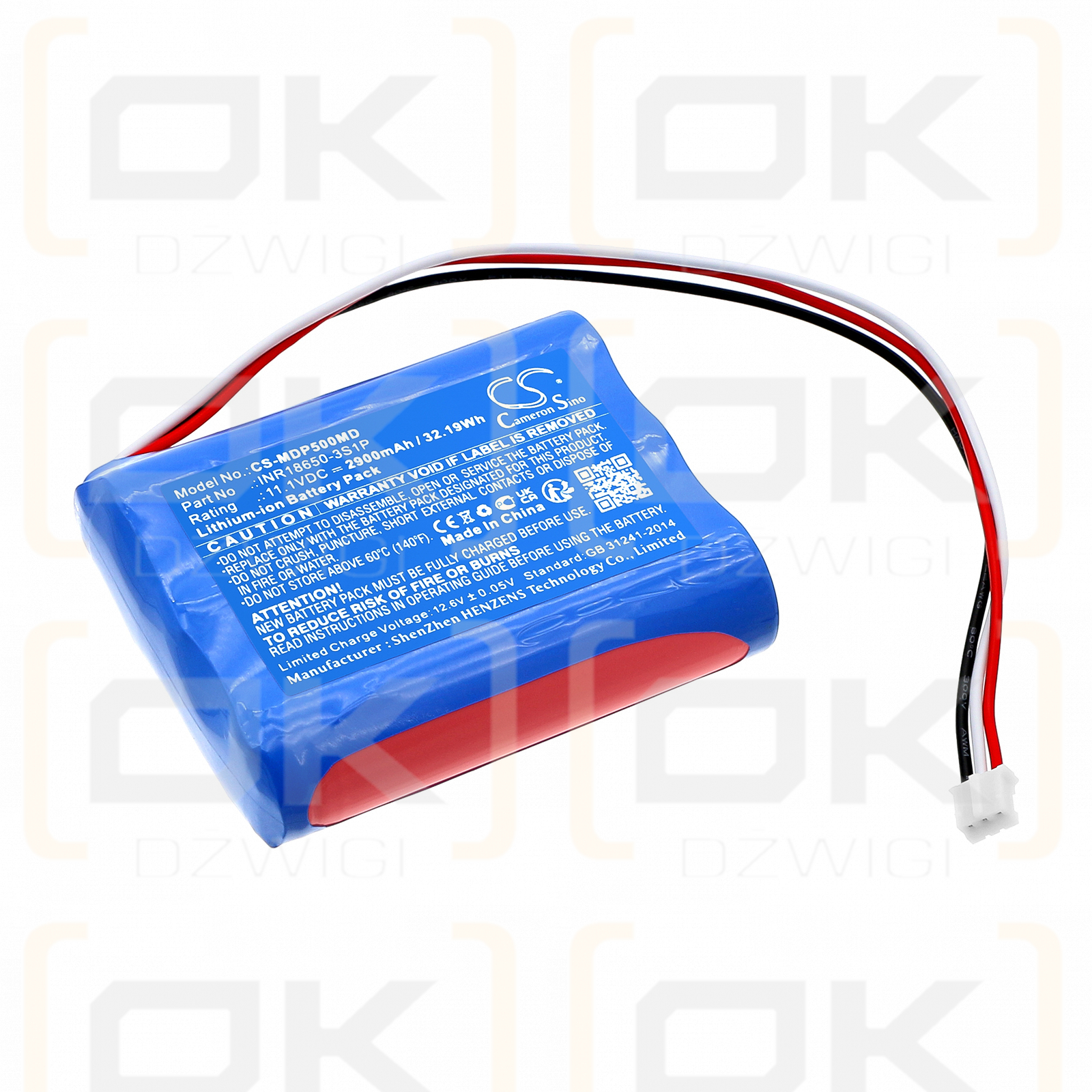 Medcaptain HP-60 / INR18650-3S1P 2900mAh Li-ion 11.1V (Cameron Sino)