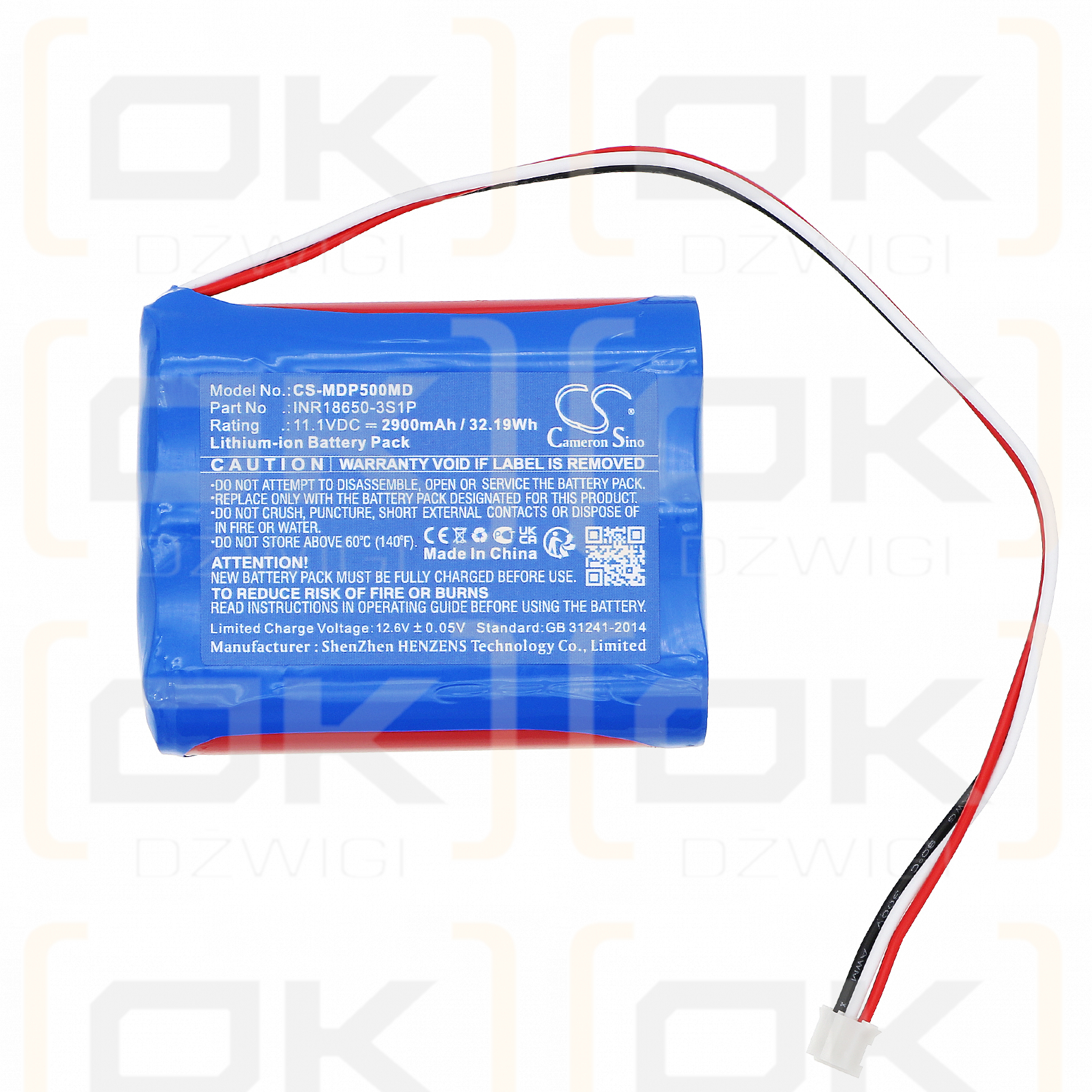 Medcaptain HP-60 / INR18650-3S1P 2900mAh Li-ion 11.1V (Cameron Sino)