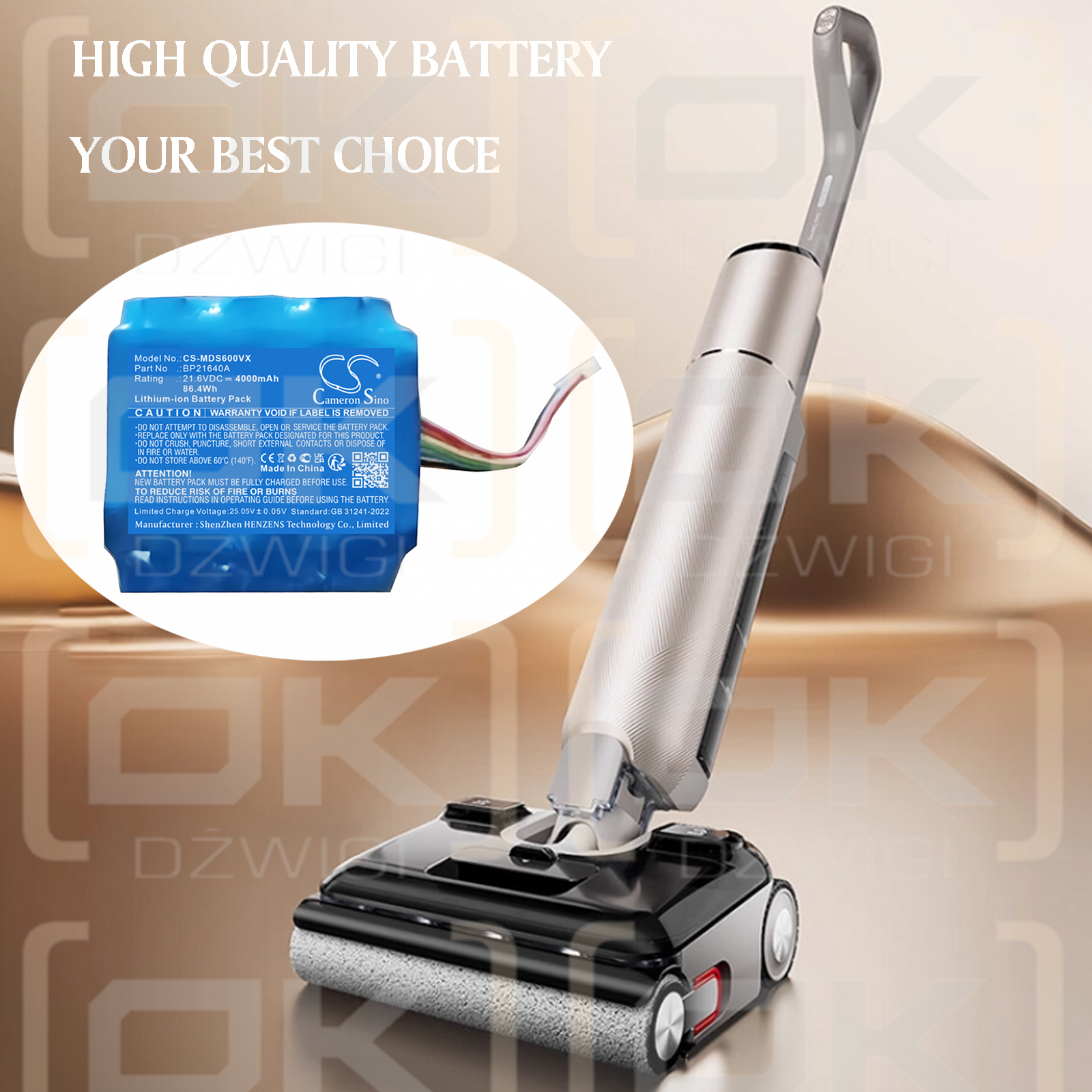 Midea S60 Ultra / BP21640A 4000 mAh Li-ion 21.6 V (Cameron Sino)