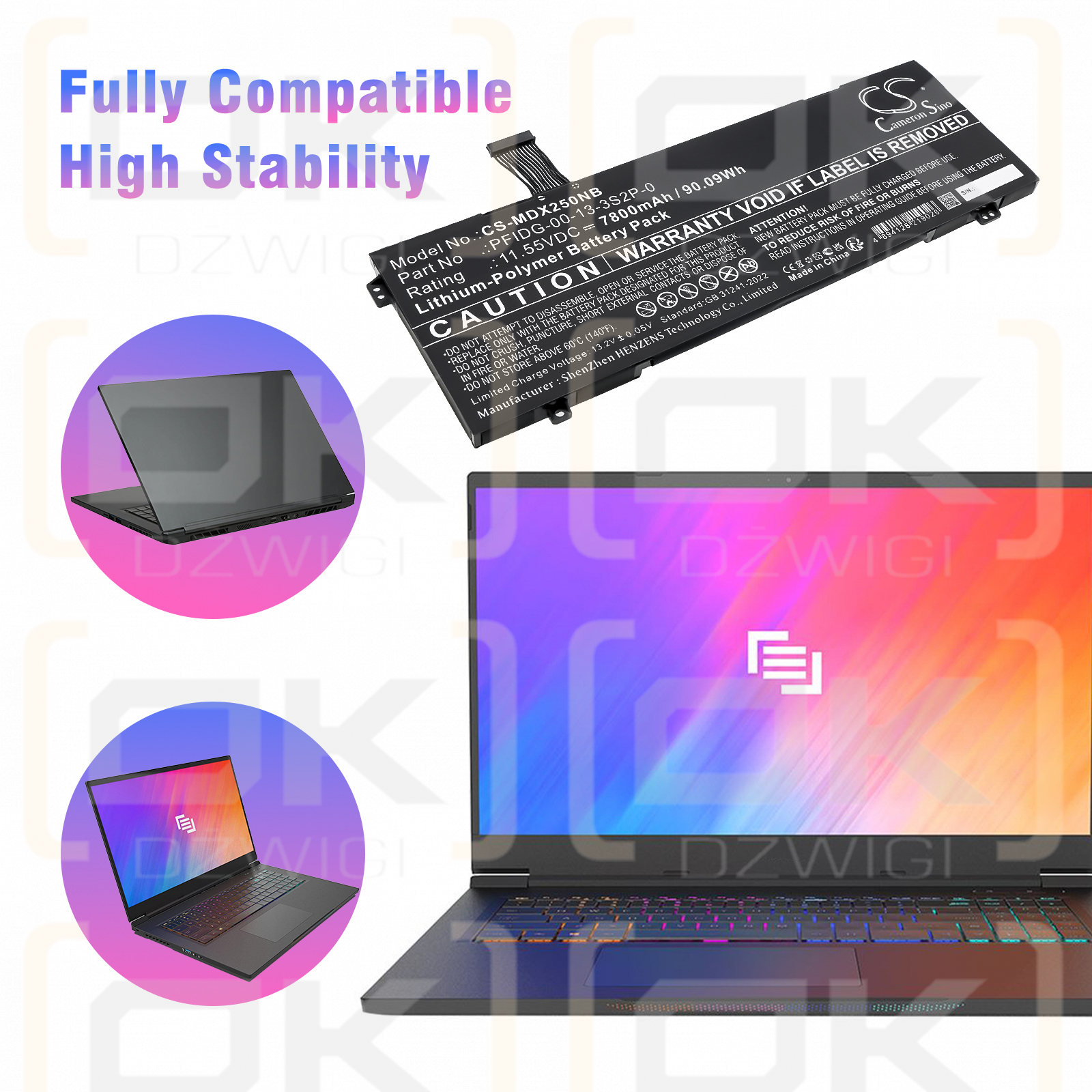 Schenker VIA 15 / BATRPFIDG3-6102 7800mAh Li-Polymer 11.55V (Cameron Sino)