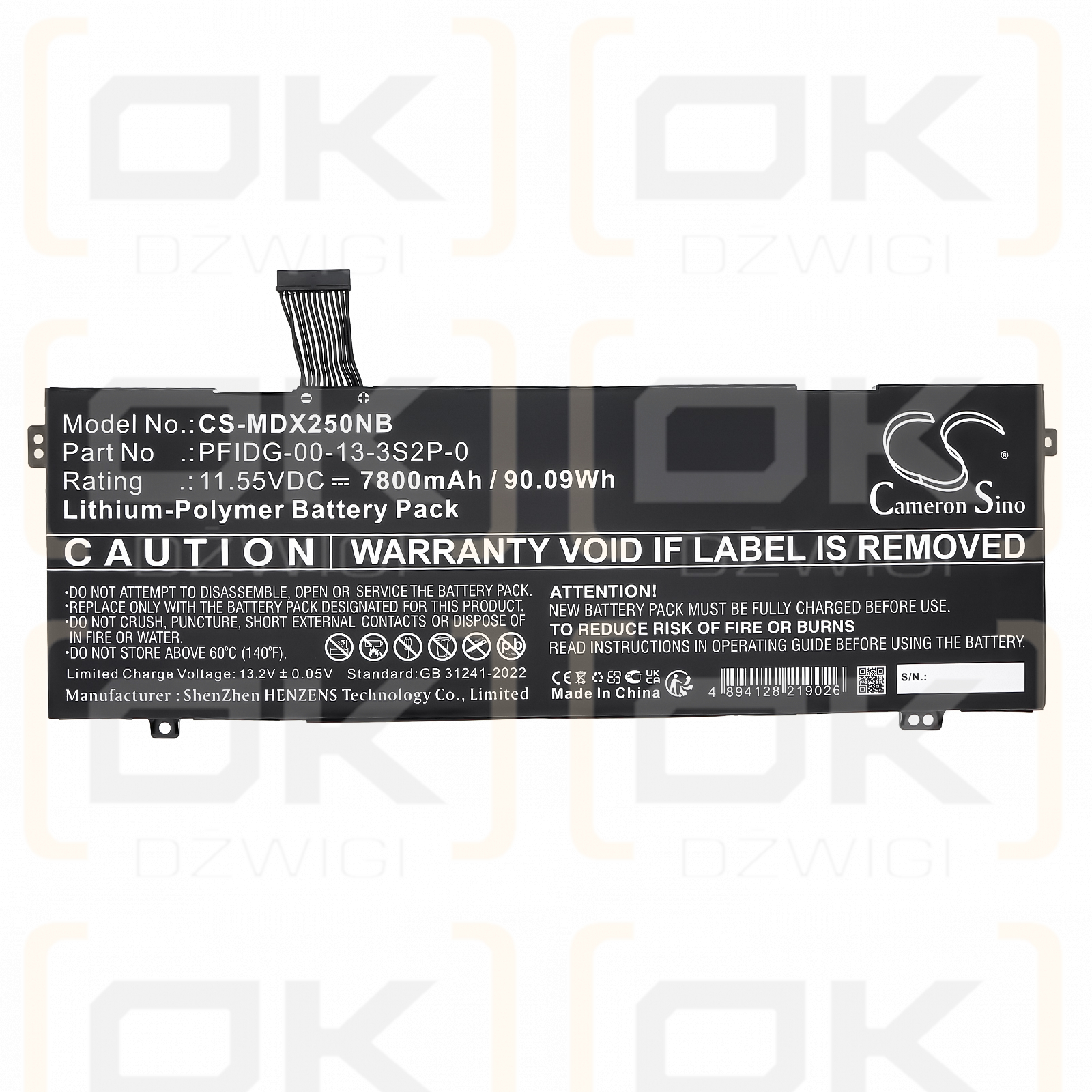 Schenker VIA 15 / BATRPFIDG3-6102 7800mAh Li-Polymer 11.55V (Cameron Sino)