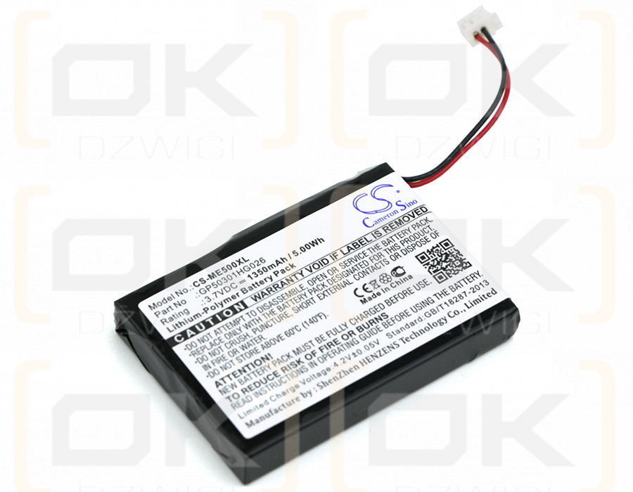 SkyGolf SG0003 / GP50301HG026 1350mAh Li-Polymer 3.7V (Cameron Sino)