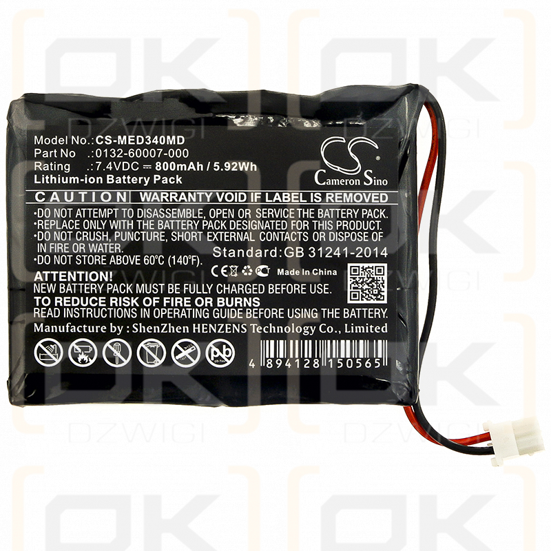 Mediaid M30 / 0132-60007-000 800mAh Li-ion 7.4V (Cameron Sino)