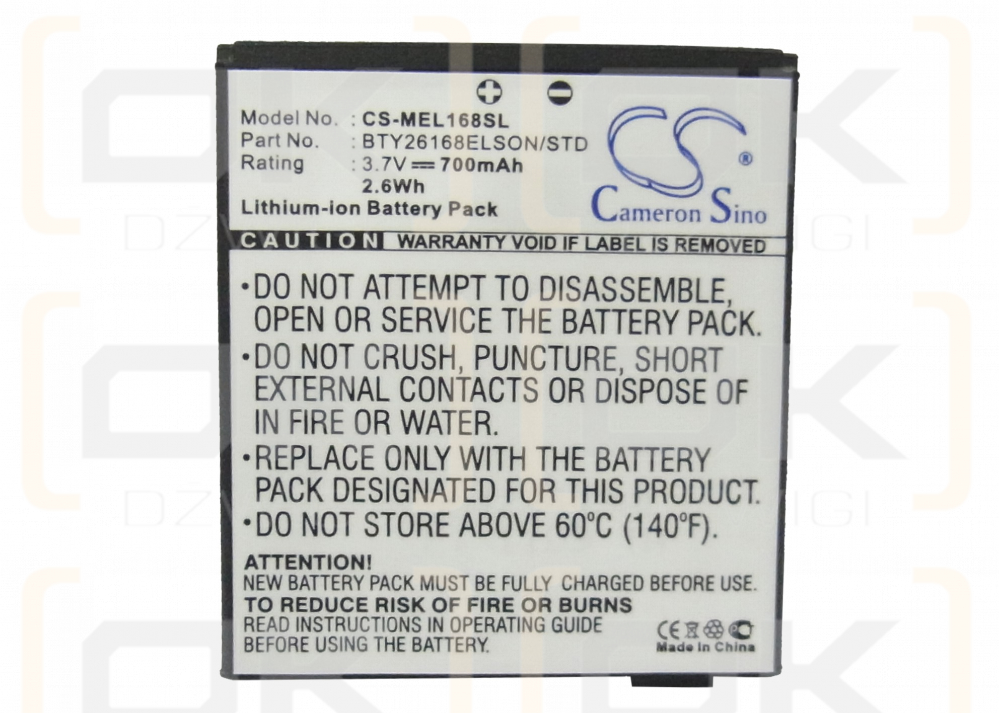 Ersatzakku für Elson ES1 / BTY26168 700mAh Li-Ion 3,7V (Cameron Sino)