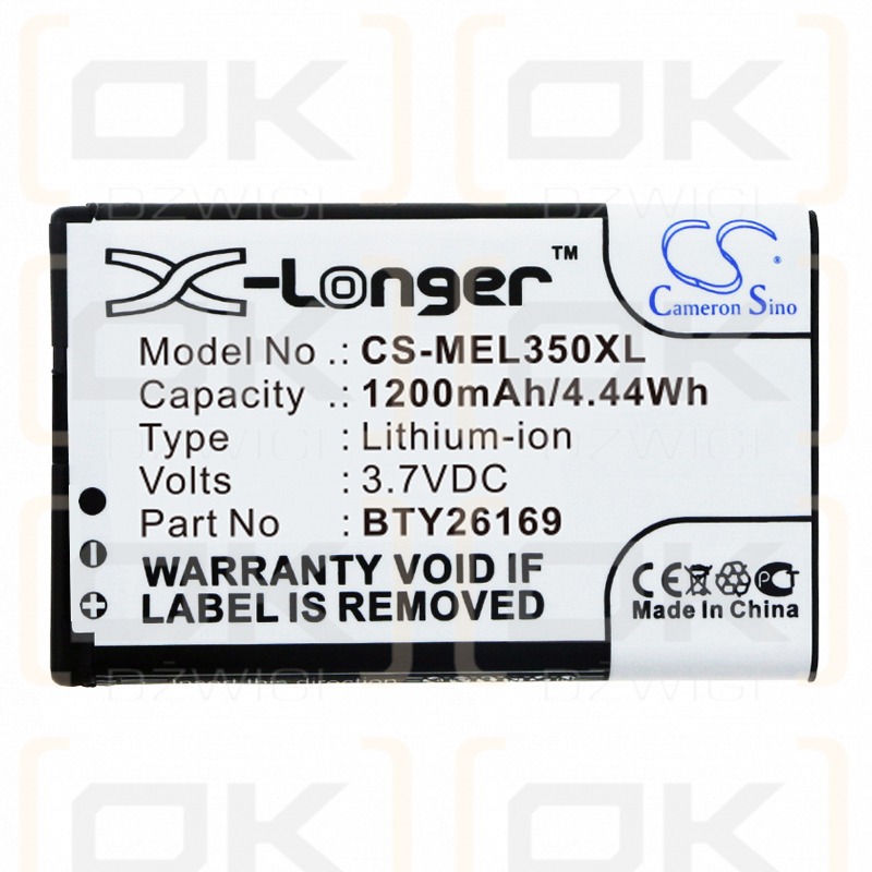 Elson EL350 Dual / BTY26169 1200mAh Li-ion 3.7V (Cameron Sino)