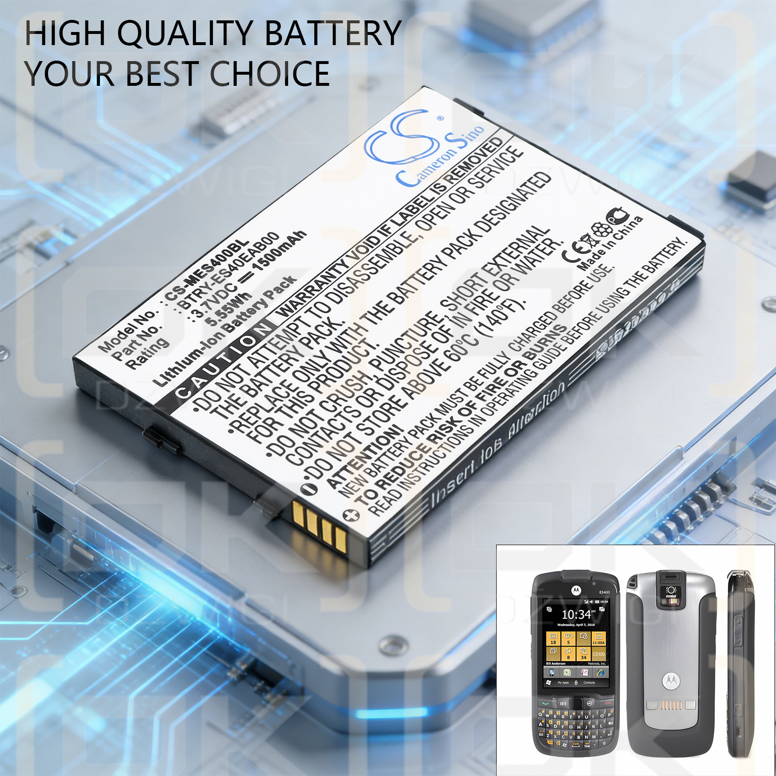 Referenz ES405 / BTRY-ES40EAB00 1500 mAh Li-Ion 3,7 V (Cameron Sino)