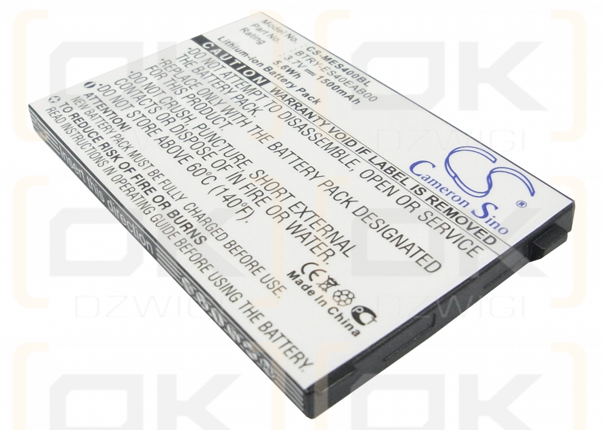 Referencia ES405 / BTRY-ES40EAB00 1500mAh Li-ion 3.7V (Cameron Sino)