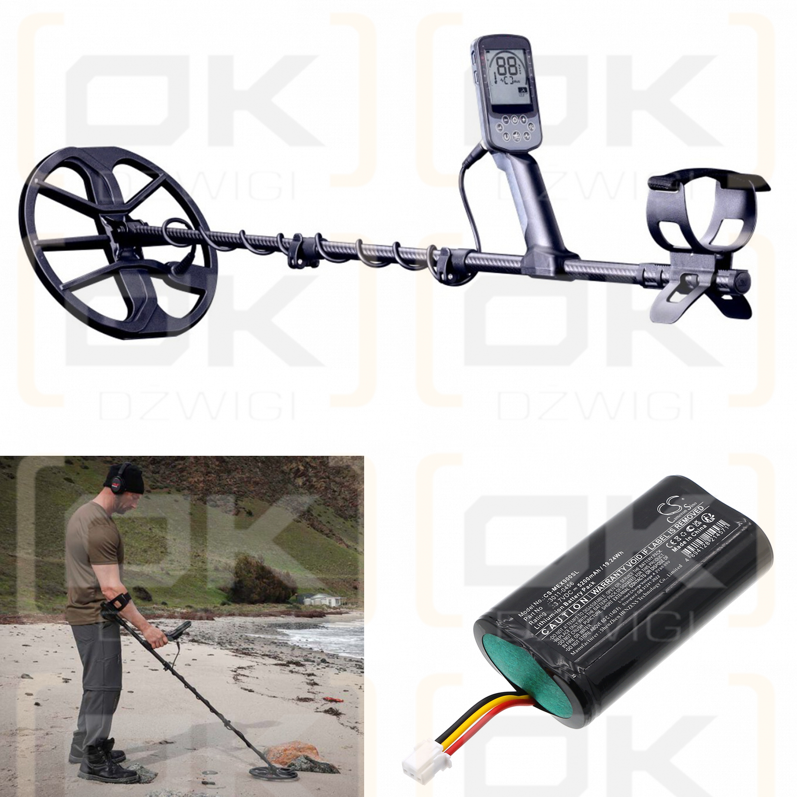 Minelab X-Terra Pro / 3011-0456 5200 mAh Li-Ionen-Akku, 3,7 V (Cameron Sino)