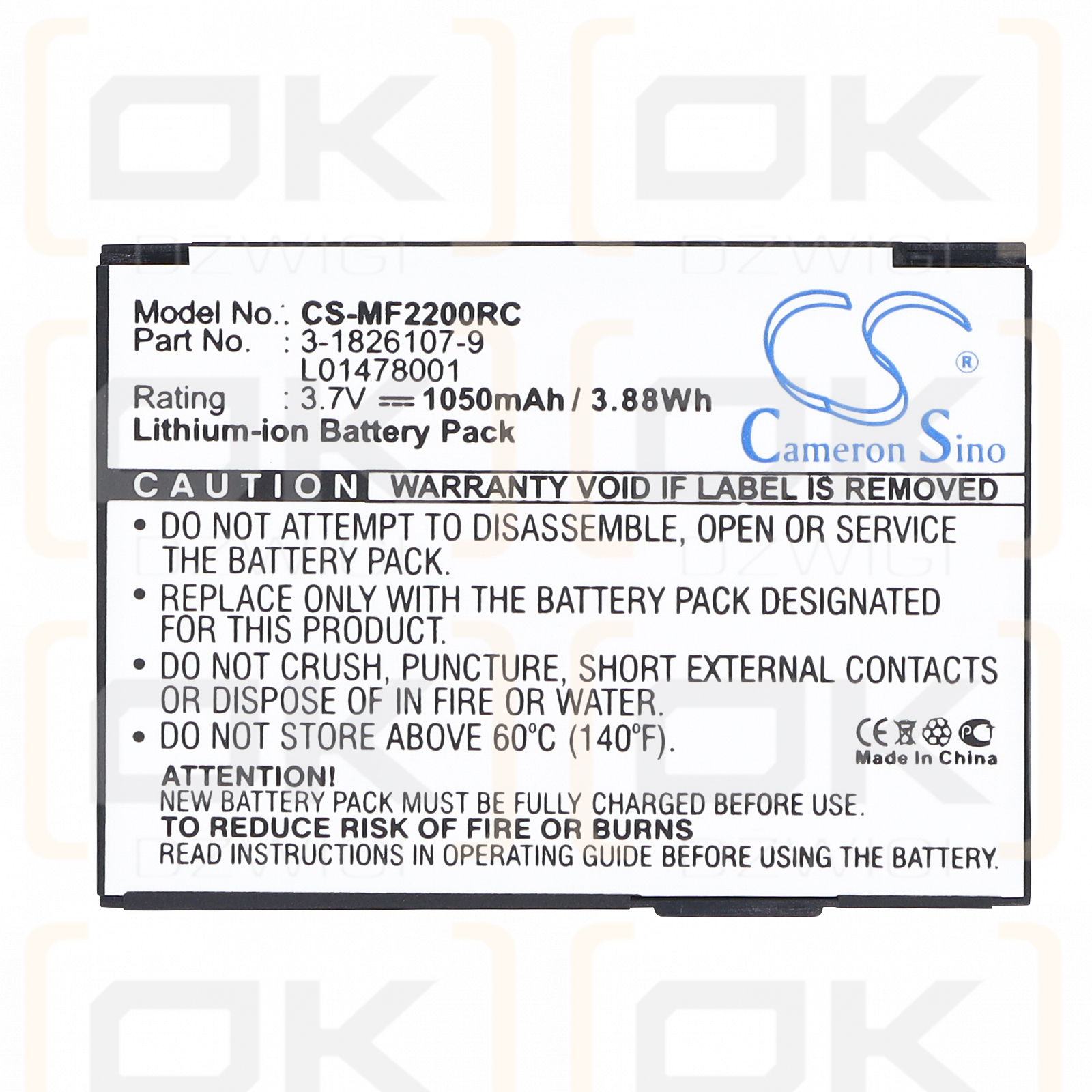 Novatel Wireless MiFi2200 / 40115114.00 1050 mAh Li-ion 3.7 V (Cameron Sino)