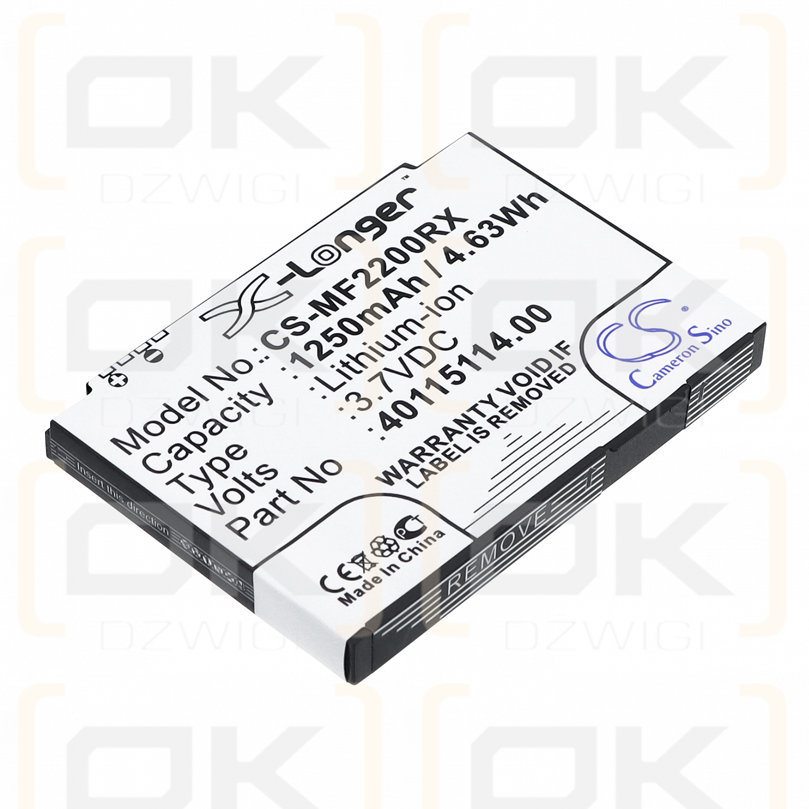 Novatel Wireless MiFi2200 / 40115114.00 1250 mAh Li-ion 3.7 V (Cameron Sino)