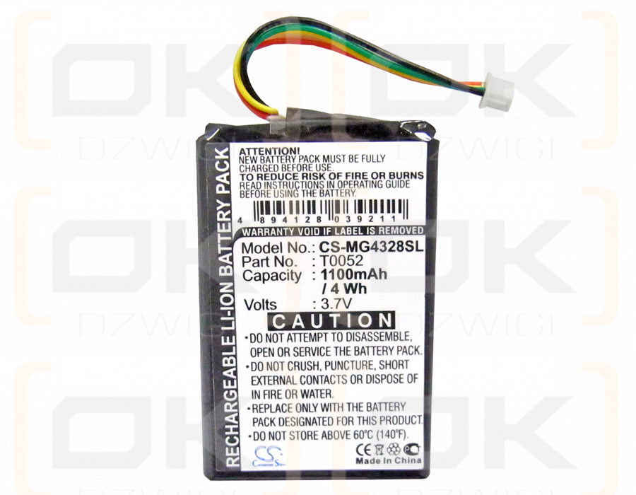 Typhoon myguide 4328 BT / M10A 1100 mAh Li-Ion 3,7 V (Cameron Sino)