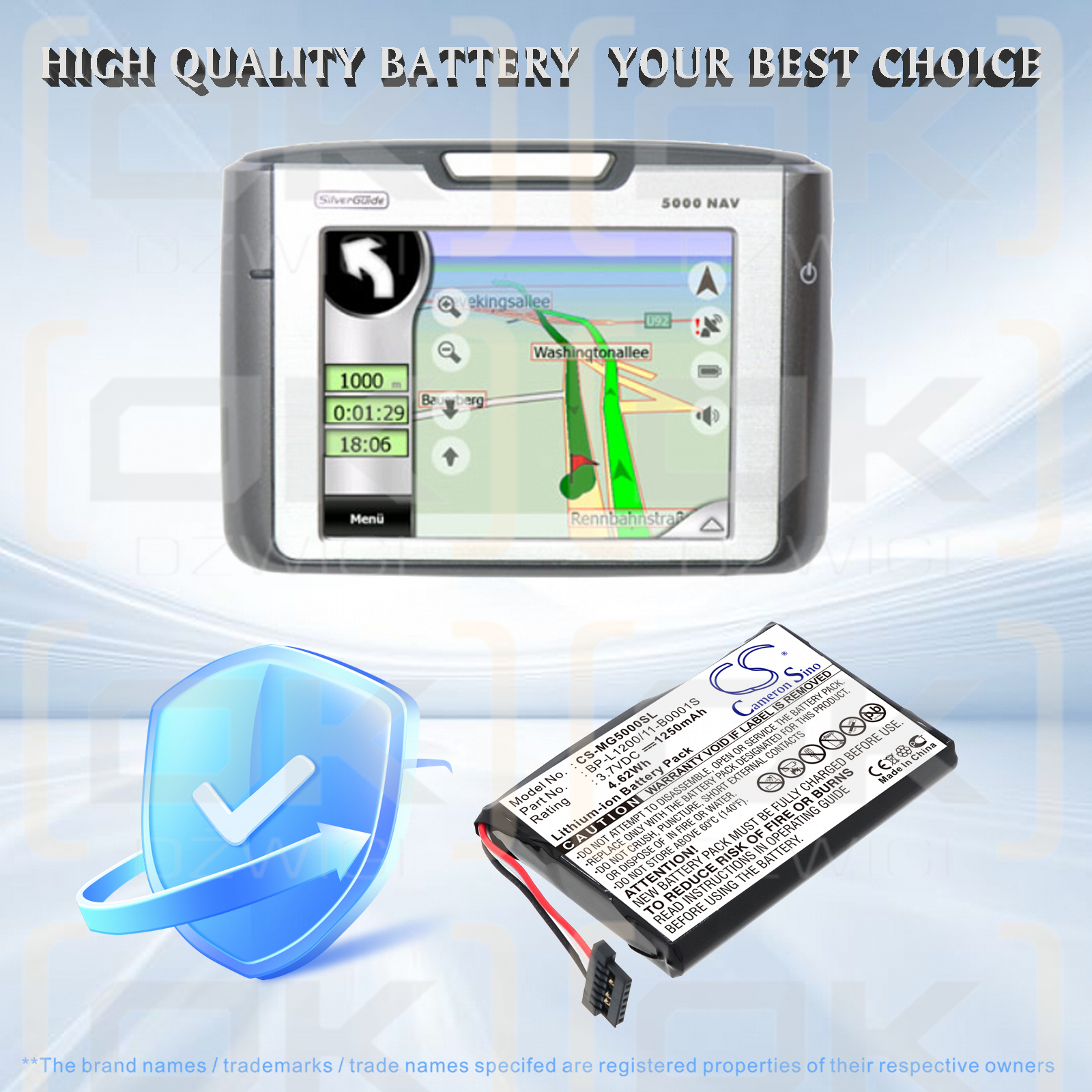 Аккумулятор Typhoon MyGuide SilverGuide 5000 NAV / 541380530001 литий-ионный 1250 мАч 3,7 В (Cameron Sino)