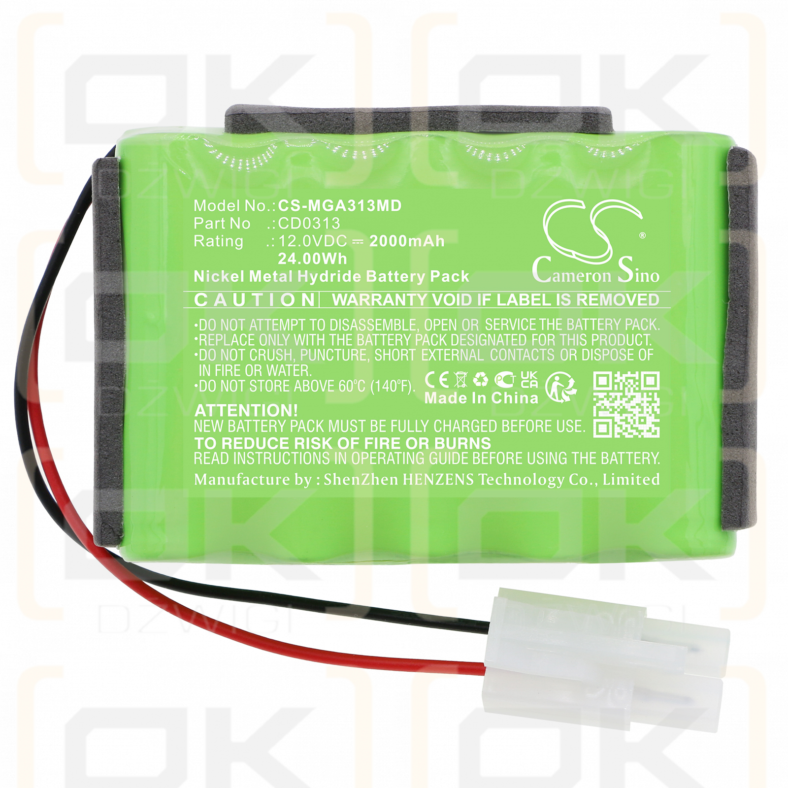 Mangar Airflo 12 / CD0313 2000 mAh Ni-MH 12,0 V (Cameron Sino)