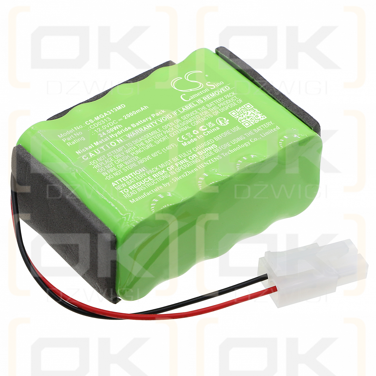 Mangar Airflo 12 / CD0313 2000 mAh Ni-MH 12,0 V (Cameron Sino)