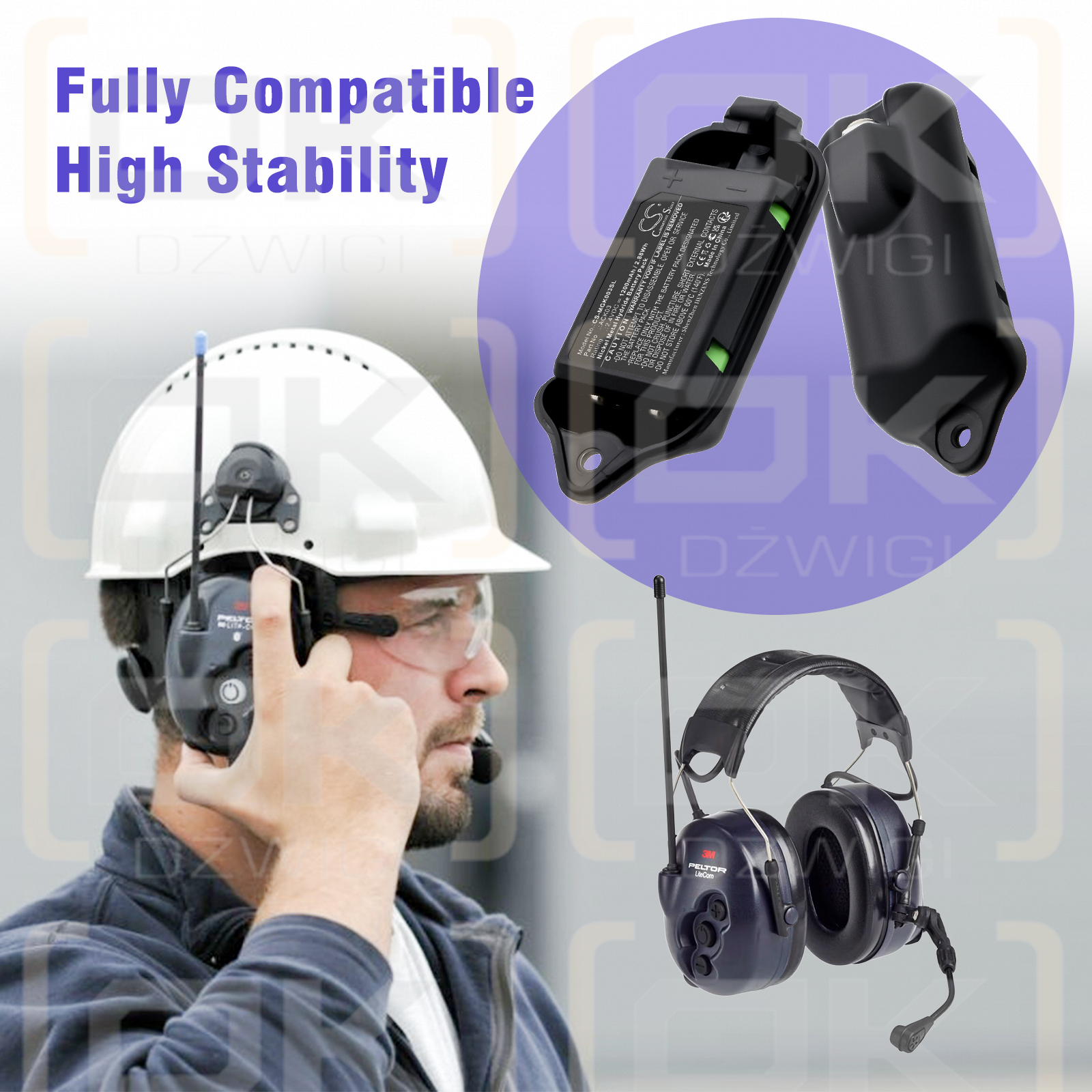 3M Peltor Lite-Com Basic / ACK03 1200 мАч Ni-MH 2.4 В (Cameron Sino)