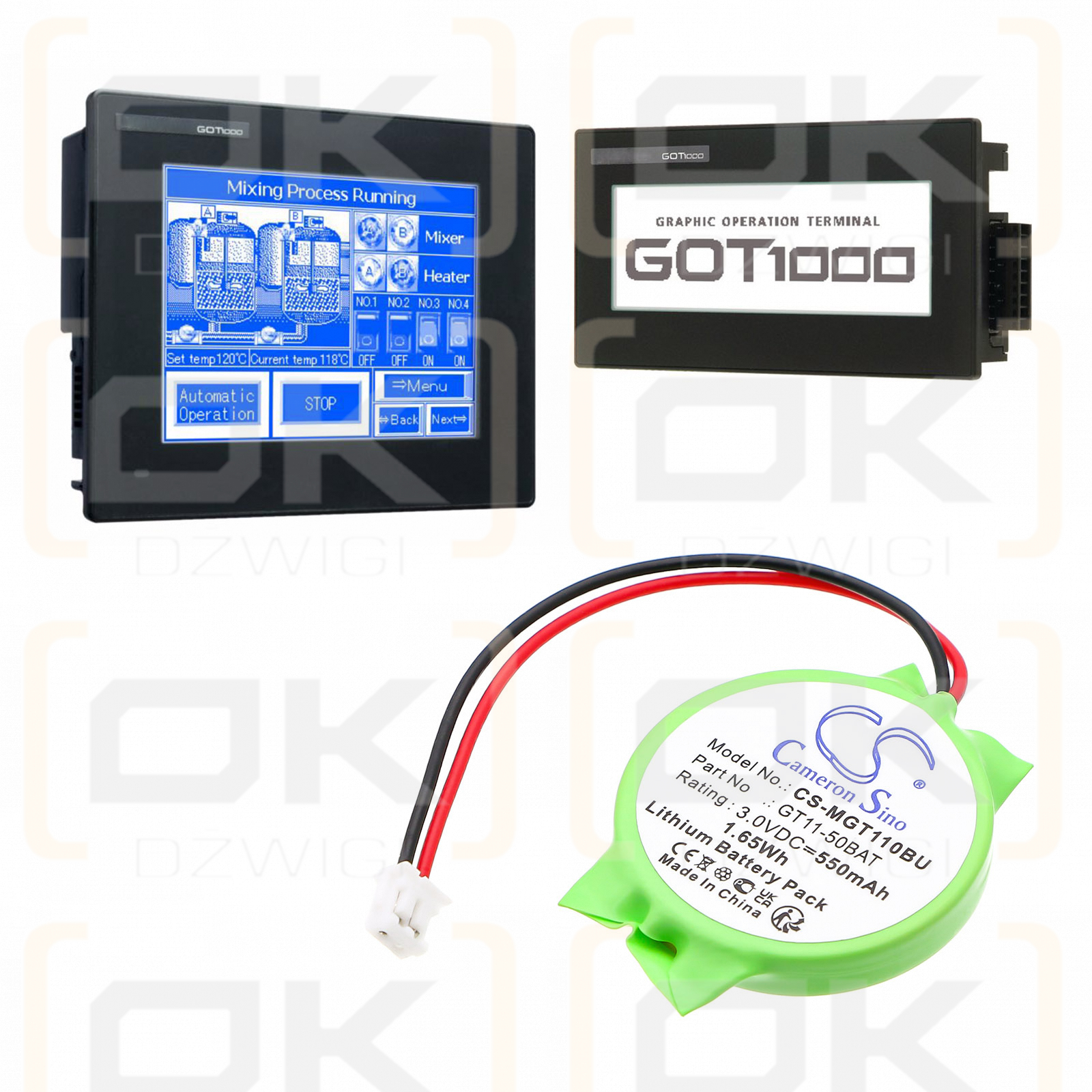 Mitsubishi GOT 1000 series display terminals / GT11-50BAT 550mAh Lithium 3.0V (Cameron Sino)