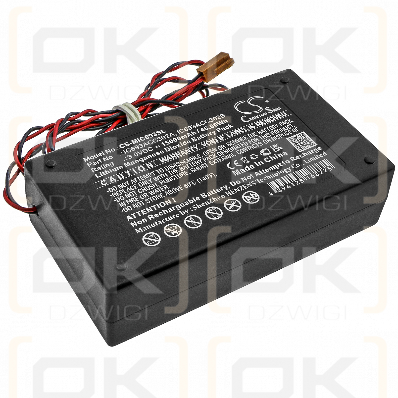 GE Fanuc IC693ACC302B 15000mAh Li-MnO2 3.0V (Cameron Sino)