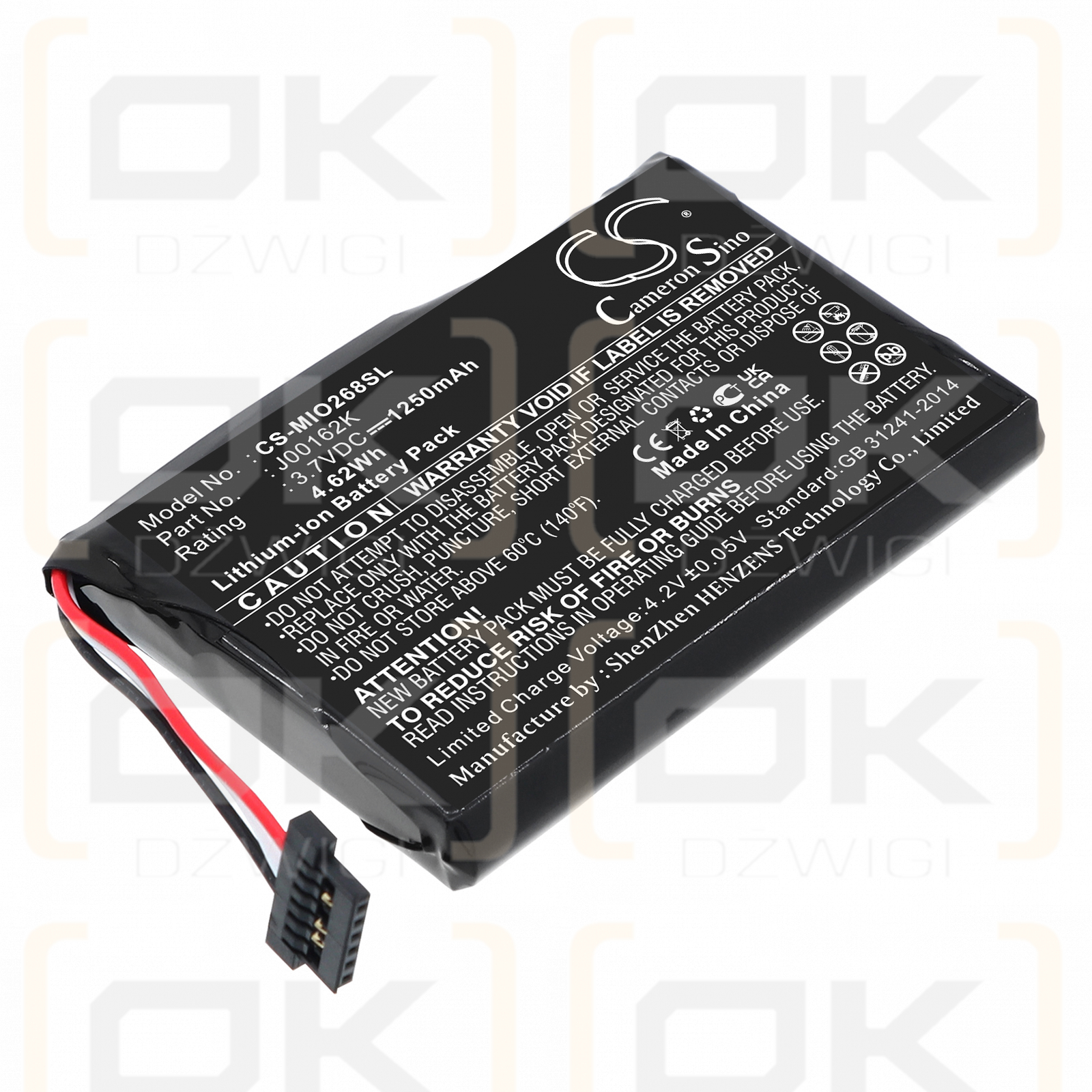 Mitac Mio C310x 1250 mAh Li-ion 3.7 V (Cameron Sino)
