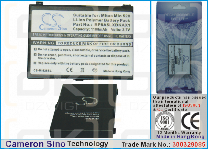 Bateria zamienna do Mitac Mio 538 / BP8A5LXBKAX1 1100 mAh Li-Polymer 3.7 V (Cameron Sino)