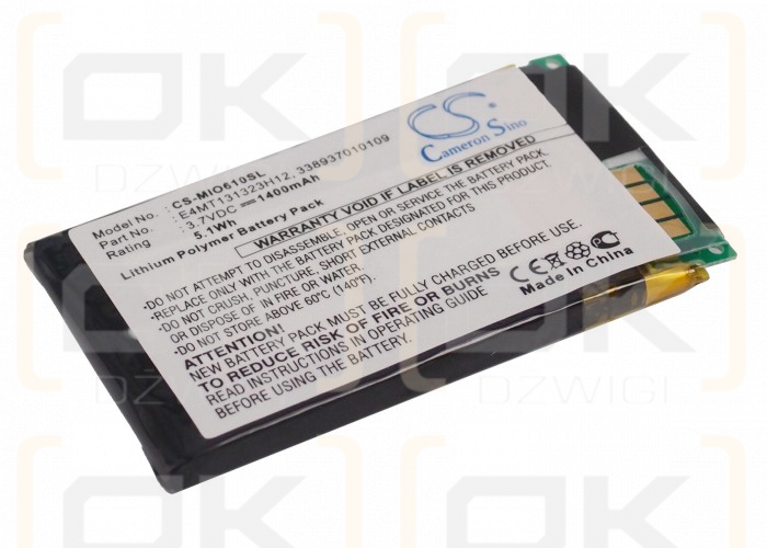 Mitac Mio H610 / E4MT131323H12 1400mAh Li-ion 3.7V (Cameron Sino)