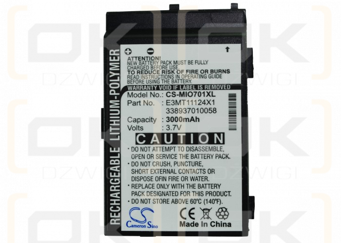 Mitac Mio A700 / E3MT11124X1 3000mAh Li-Polímero 3.7V (Cameron Sino)