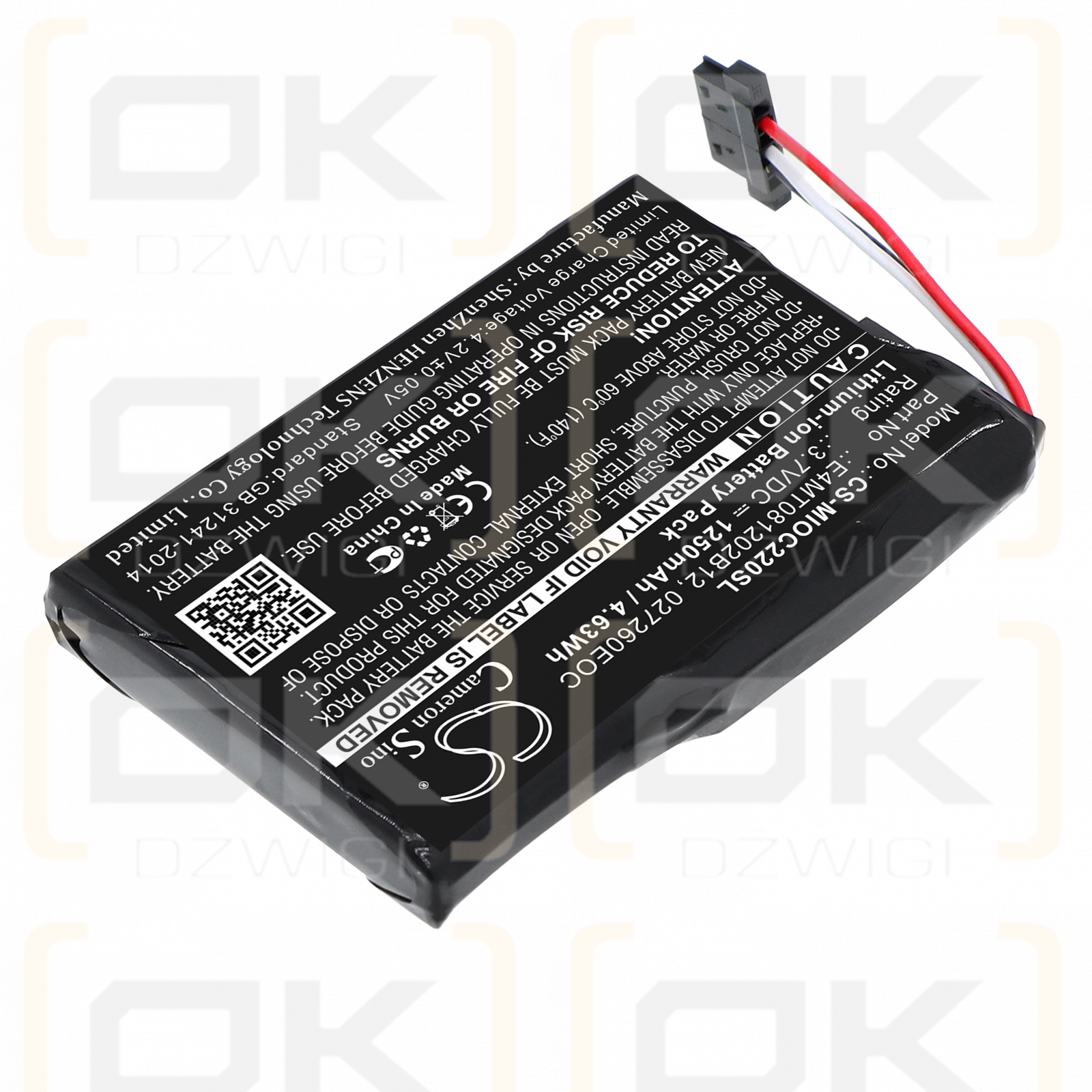 CLARION MAP780 / BPLP1200 11-B0001MX 1250 mAh Li-ion 3.7 V (Cameron Sino)