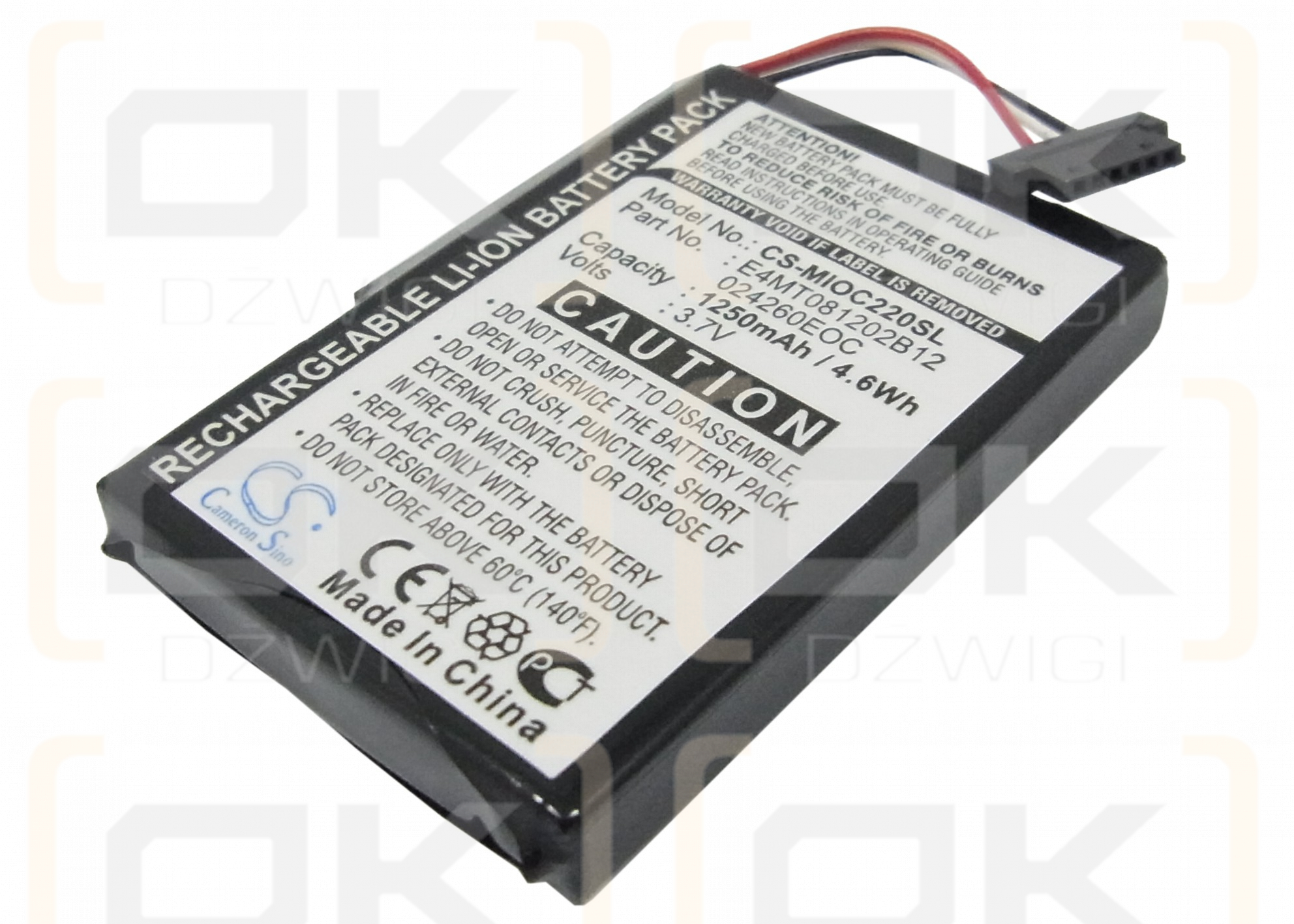 CLARION MAP780 / BPLP1200 11-B0001MX 1250 mAh Li-Ion 3,7 V (Cameron Sino)