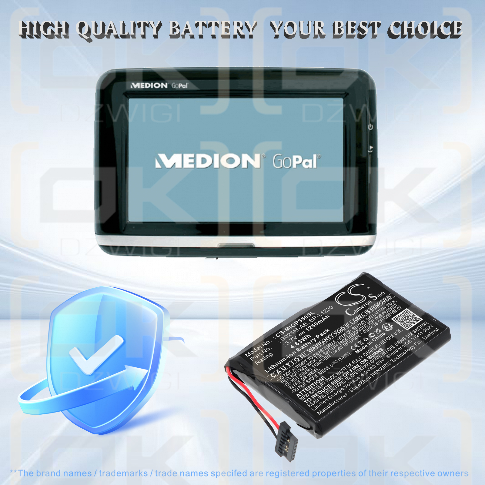 Mitac Mio Spirit 697 / 541380530006 1250 mAh Li-ion 3,7 V (Cameron Sino)