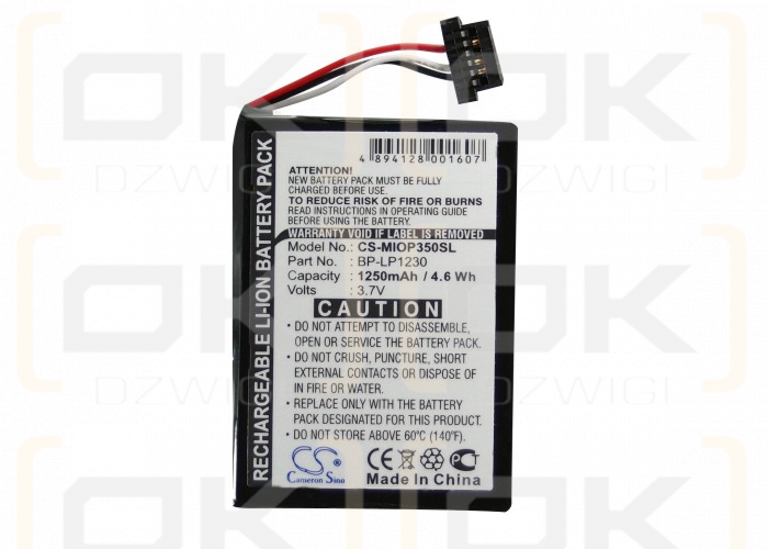 Mitac Mio Spirit 697 / BL-LP1230/11-D00001U 1250 mAh Li-Ion 3,7 V (Cameron Sino)