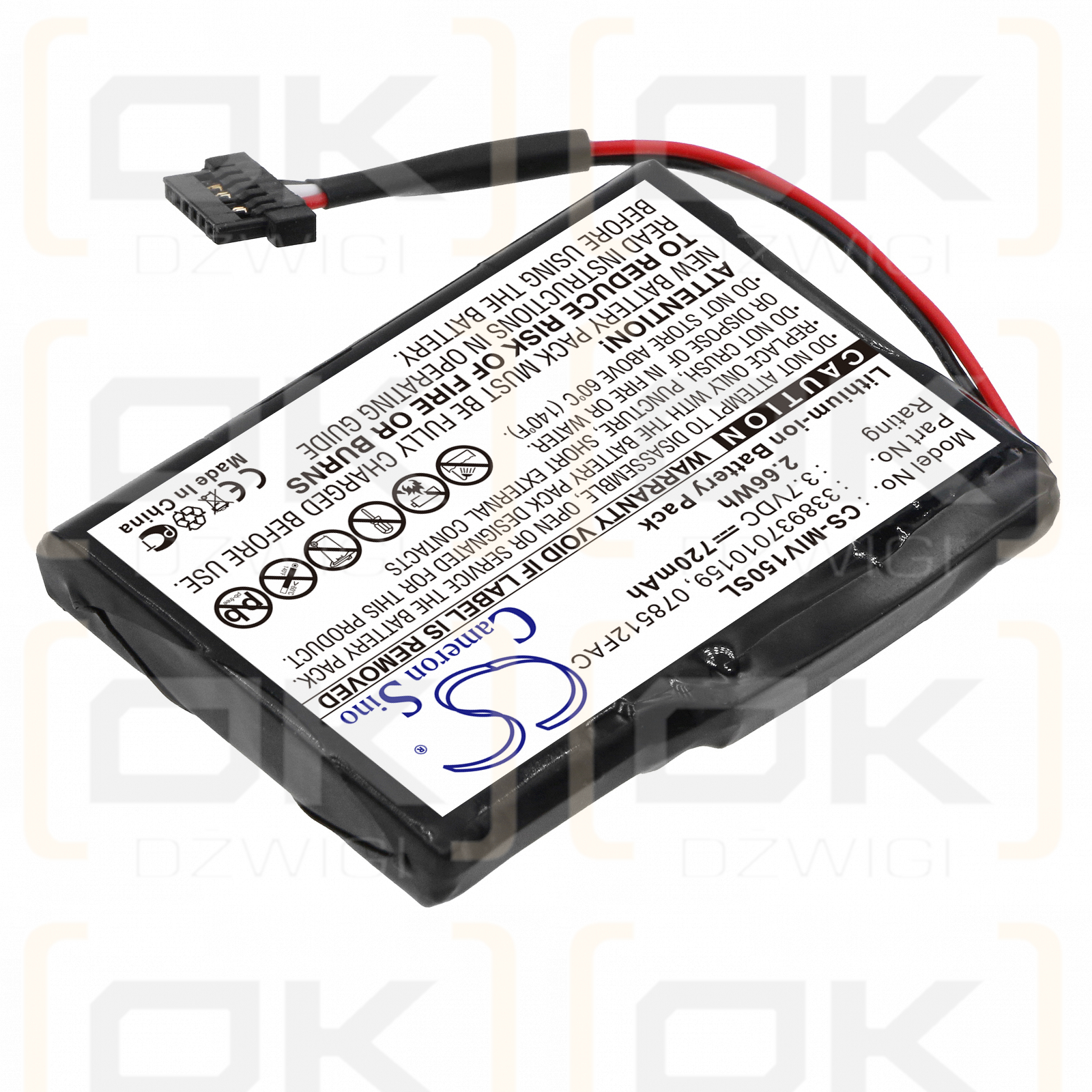 Mitac Mio Moov 150 / 338937010159 720 mAh Li-Ion 3,7 V (Cameron Sino)