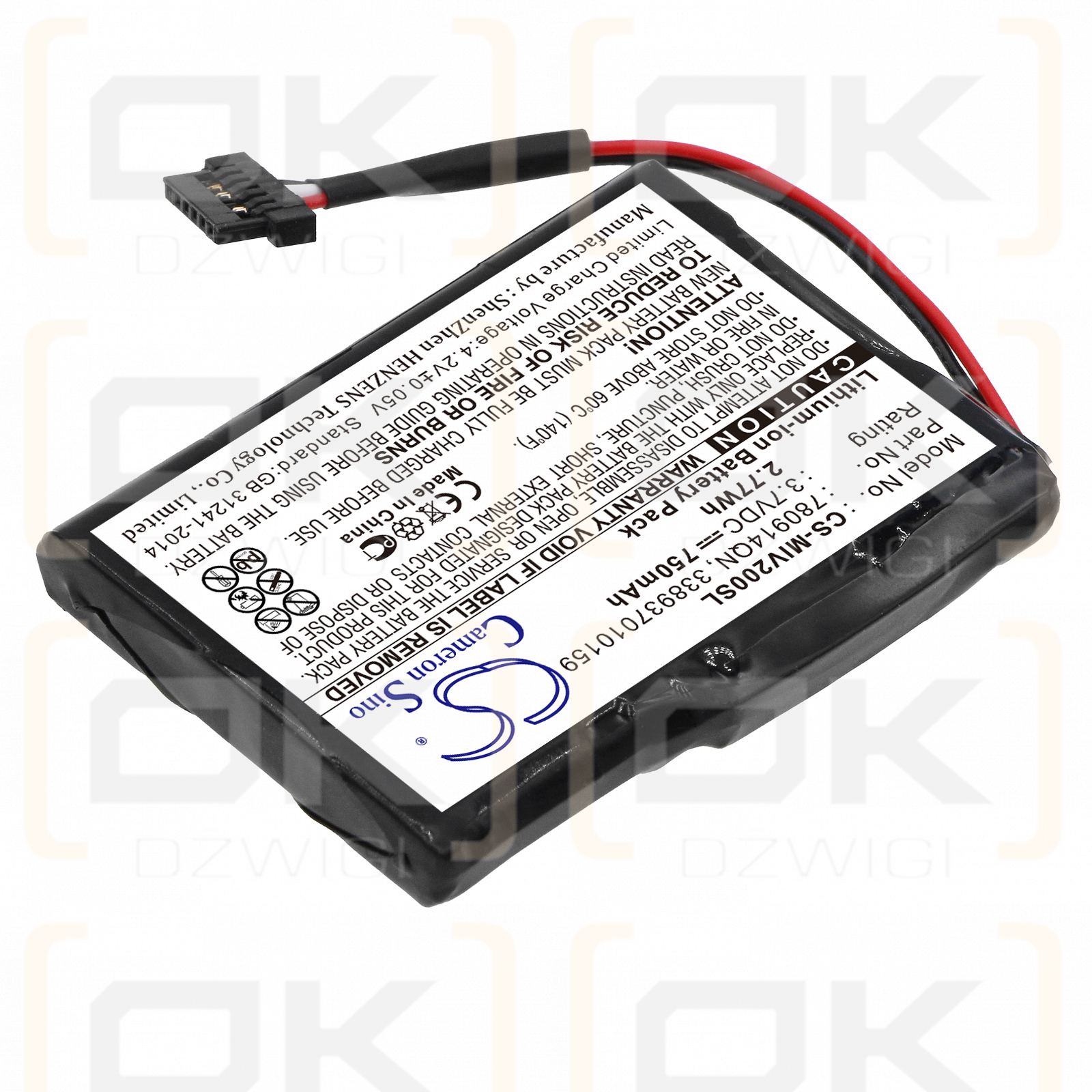 Mitac Mio Moov 200e / 780914QN 750 mAh Li-Ion 3,7 V (Cameron Sino)