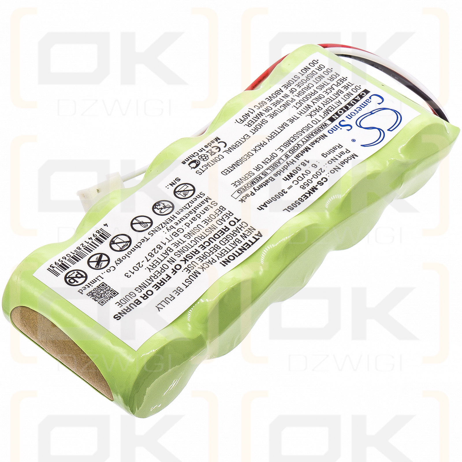 GE Magna-Mike 8500 / 200-058 3000mAh Ni-MH 6.0V (Cameron Sino)