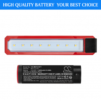 Milwaukee Stirnlampe & Taschenlampe / 48-11-2121 3000 mAh Li-Ion 3,6 V (Cameron Sino)