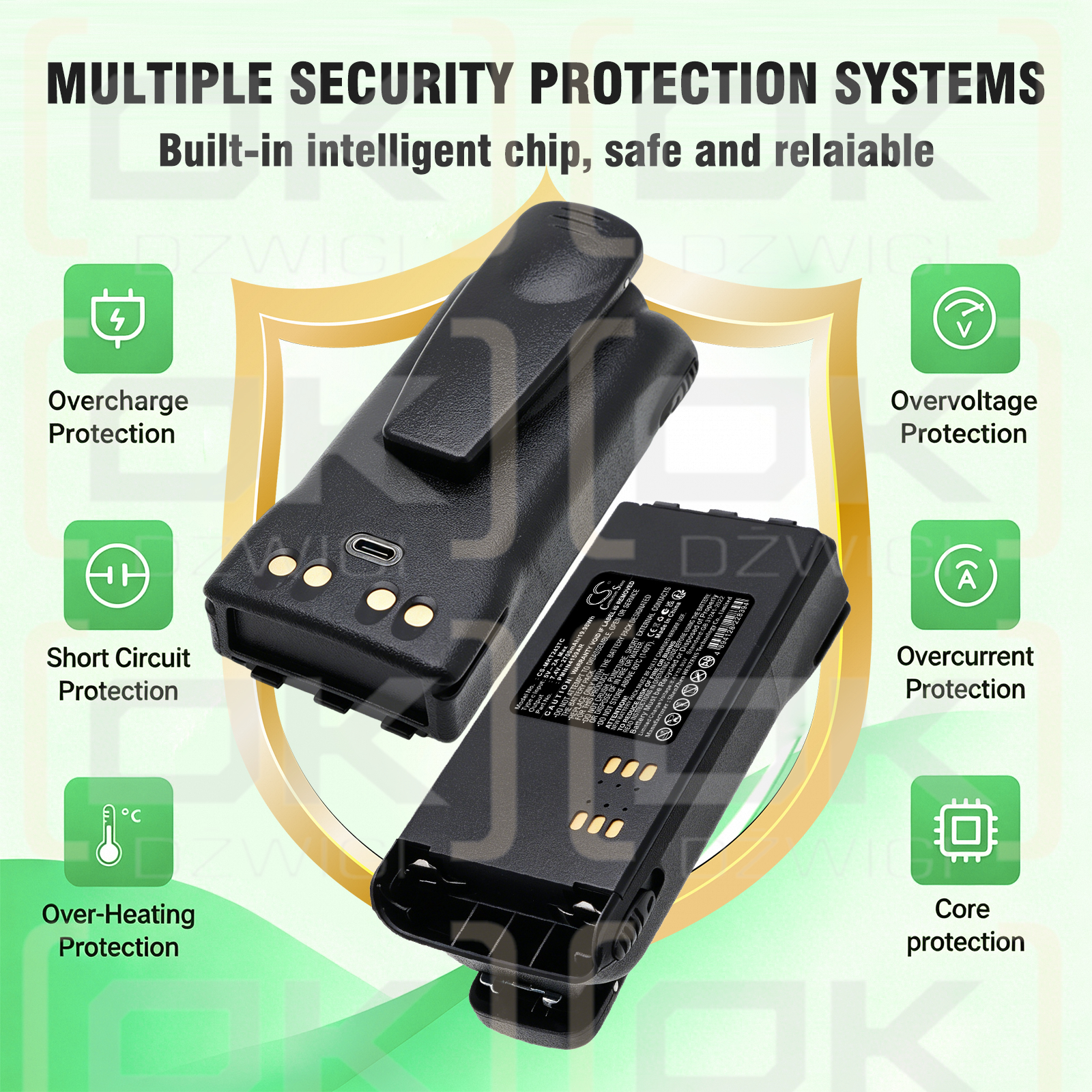 Batería de repuesto para Motorola PRO9150 / HMNN4151, 2700 mAh, iones de litio, 7,4 V (Cameron Sino)