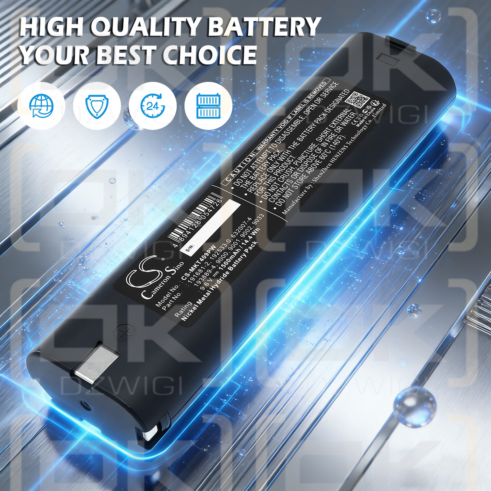 Makita 9002/193889-4 1500 мАч Ni-MH 9,6 В (Cameron Sino)