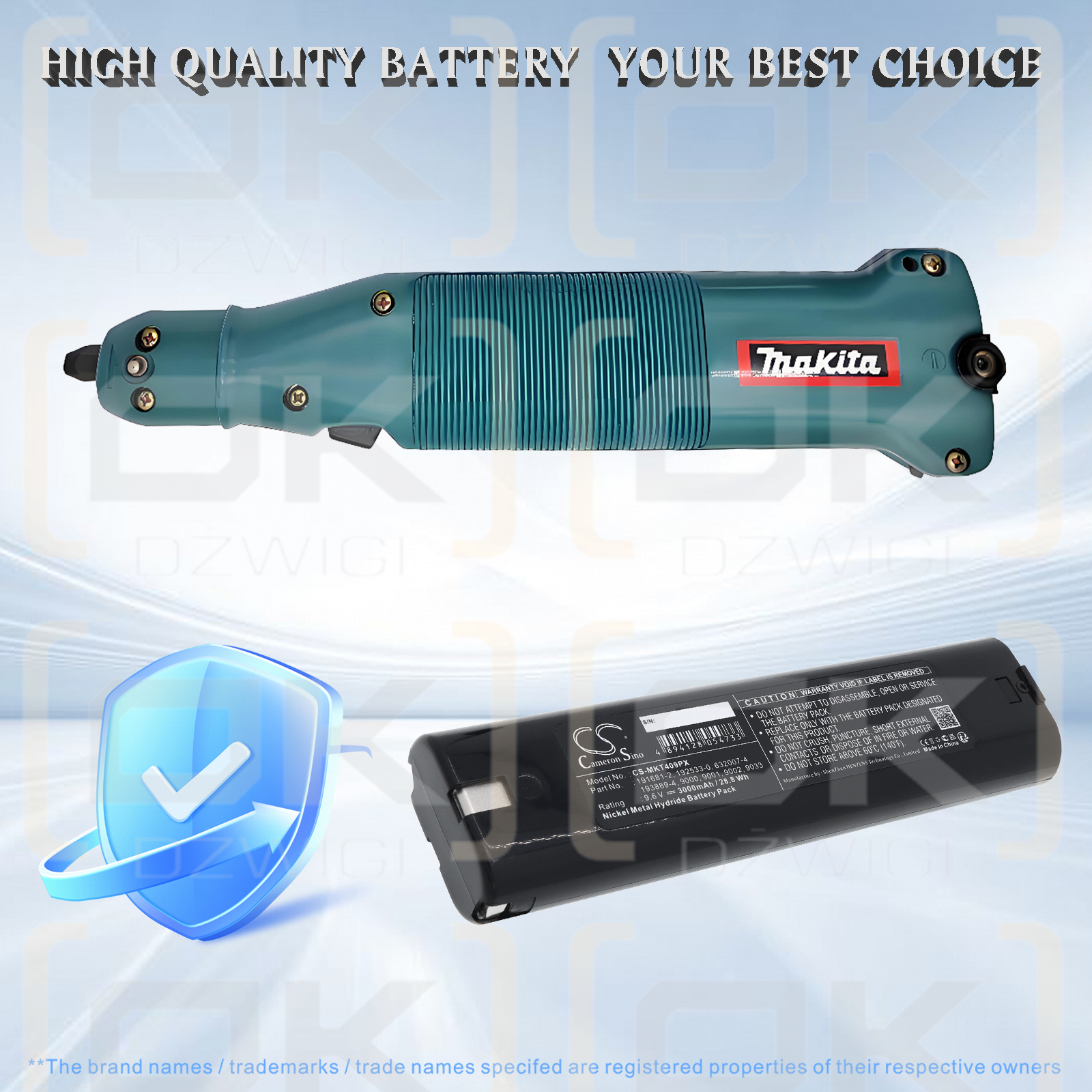 Makita 9002/193889-4 3000 мАч Ni-MH 9,6 В (Cameron Sino)