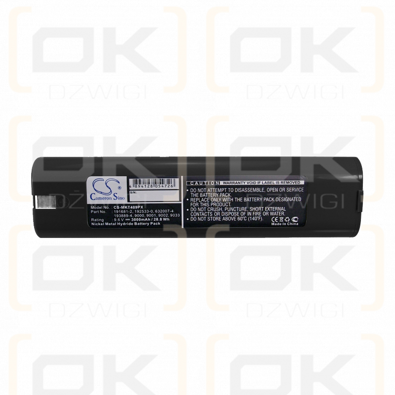 Makita DA391DRA / 193889-4 3000mAh Ni-MH 9.6V (Cameron Sino)