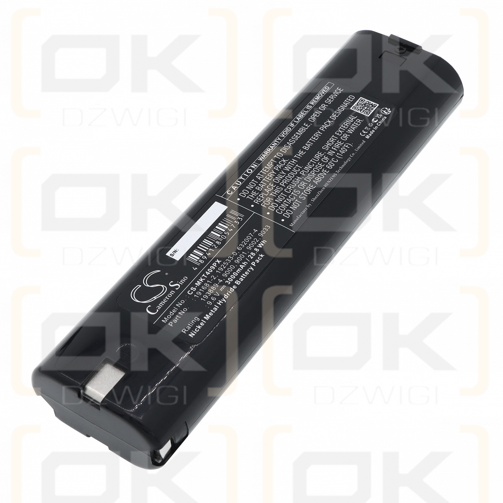 Makita 9002/193889-4 3000 мАч Ni-MH 9,6 В (Cameron Sino)