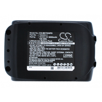 Makita DVC560Z / 194205-3 6000mAh Li-ion 18.0V (Cameron Sino)