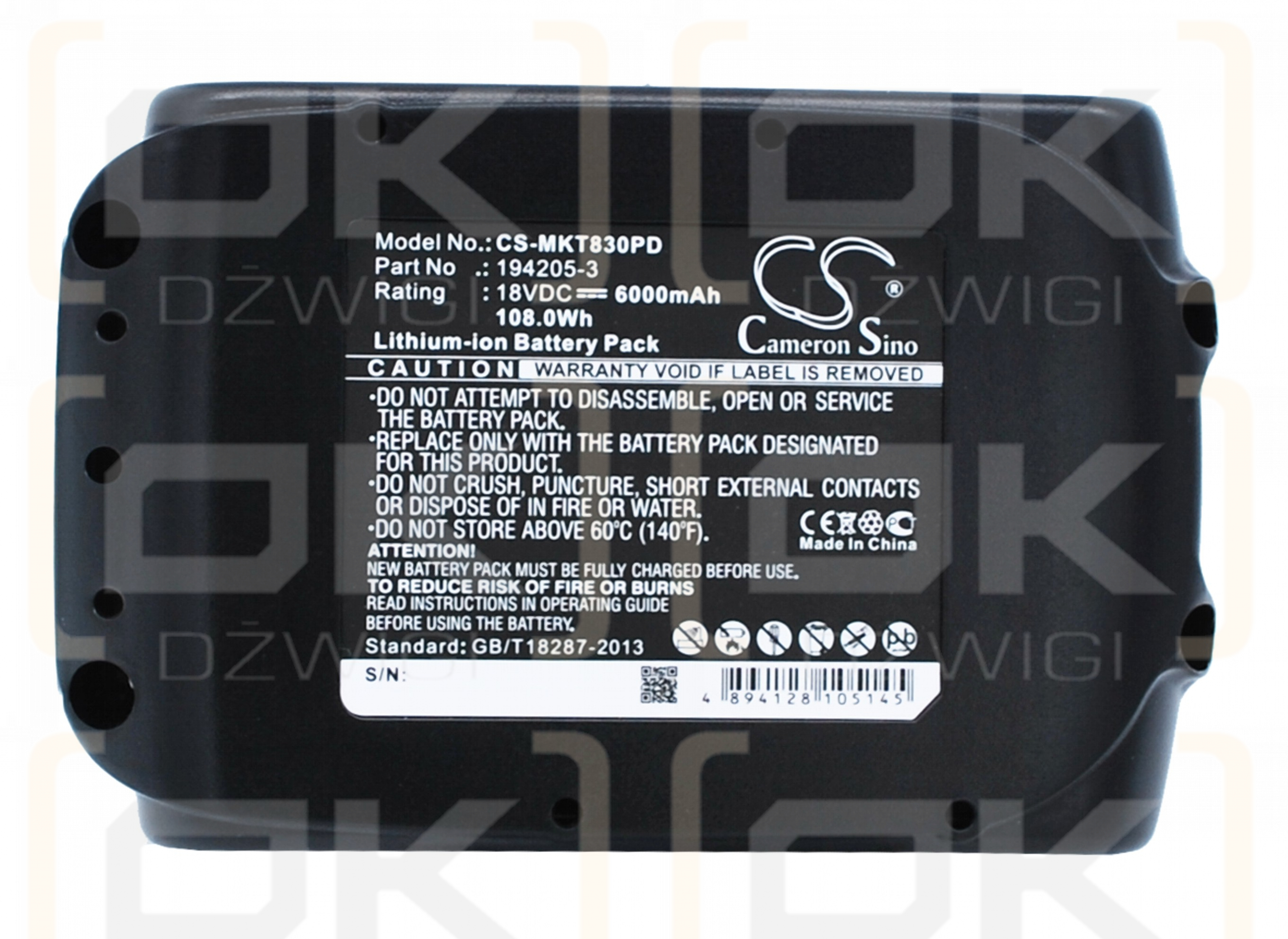 Makita DVC560Z / 194205-3 6000 mAh Li-Ion 18,0 V (Cameron Sino)