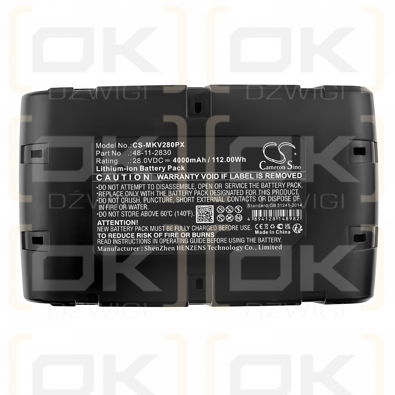 Milwaukee V28 VC / 48-11-2830 4000 mAh Li-ion 28 V (Cameron Sino)