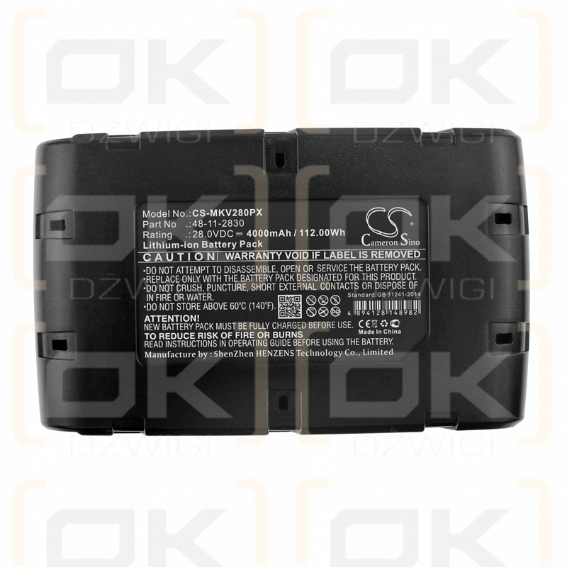 Milwaukee V28 VC / 48-11-2850 4000 mAh Li-Ion 28,0 V (Cameron Sino)