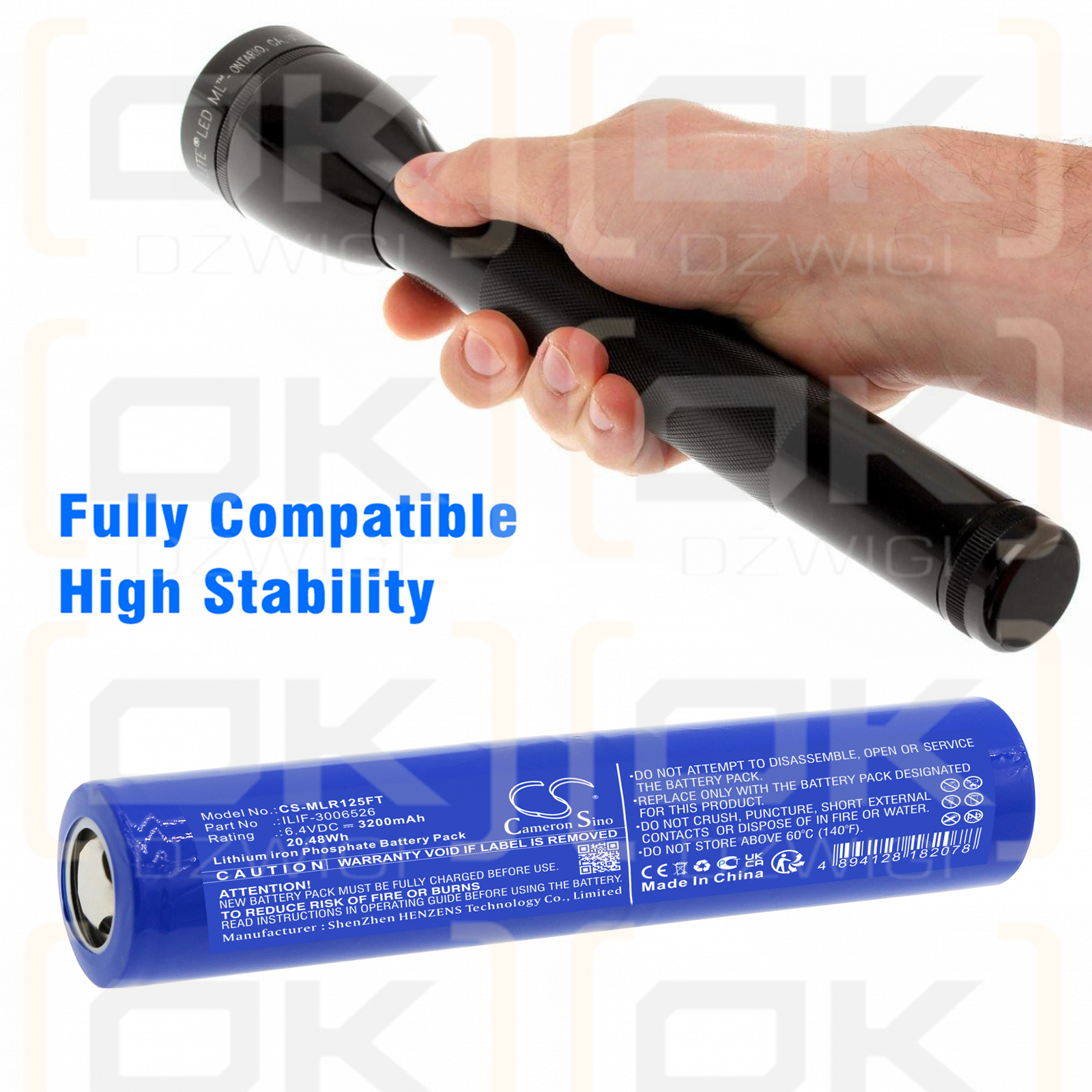 Maglite ML150LRX / ILIF-3006526 3200mAh LiFePO4 6.4V (Cameron Sino)