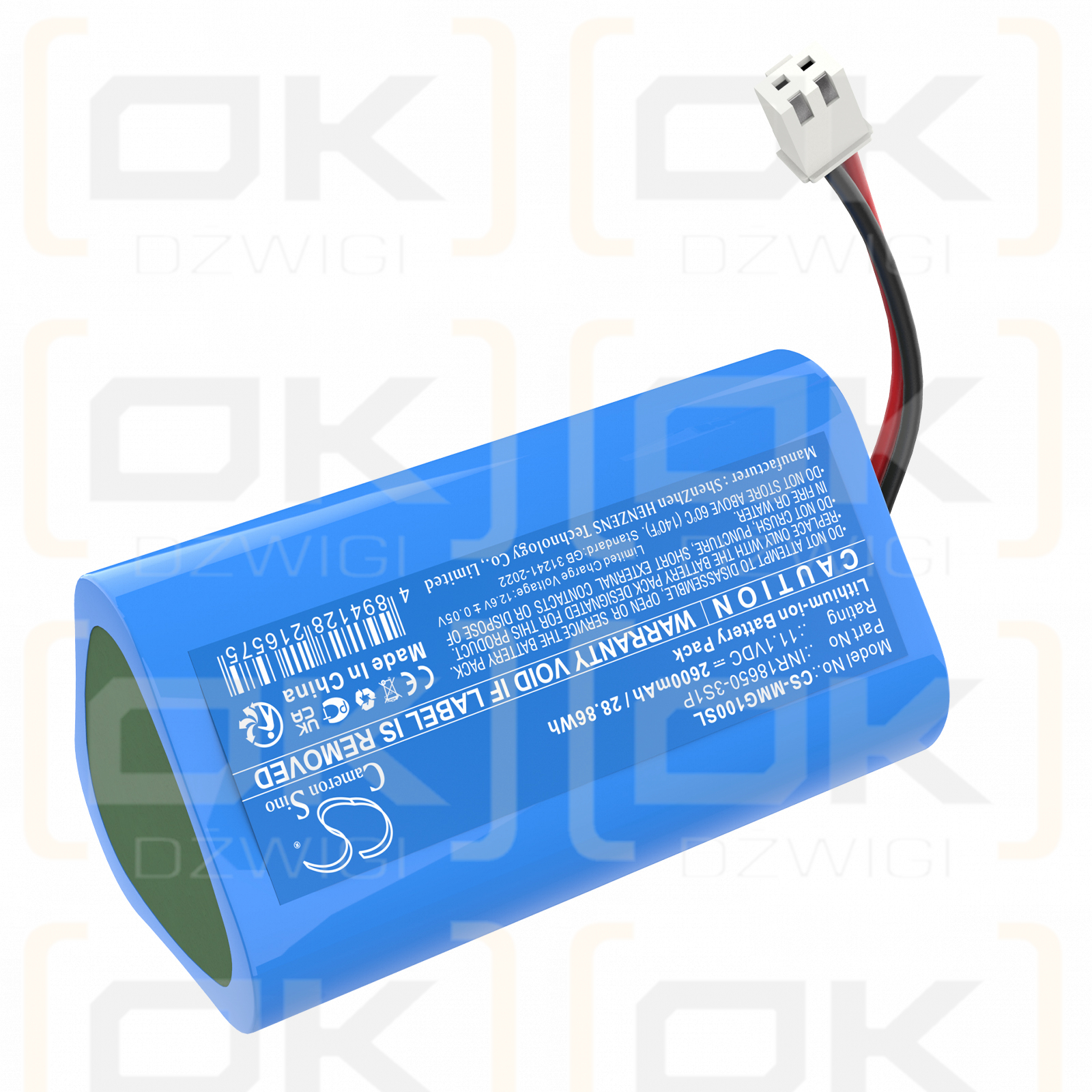 Muskelmassagepistole / INR18650-3S1P 2600 mAh Li-Ionen 11,1 V (Cameron Sino)