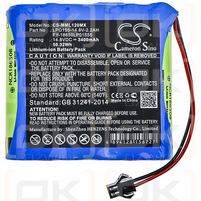 Millones de ML1200 / LPO155-14.8V-2.2AH 3400mAh Li-ion 14.8V (Cameron Sino)