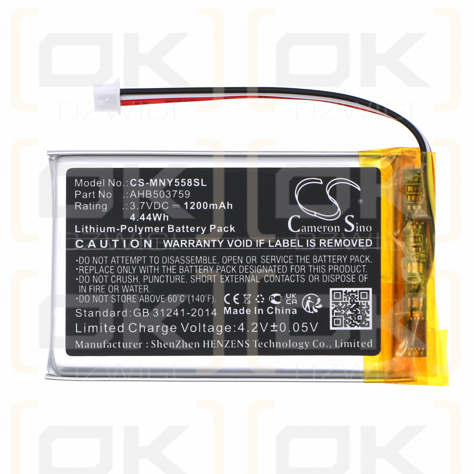 Moonybaby MB55935BV / AHB503759 1200mAh Li-polímero 3.7V (Cameron Sino)