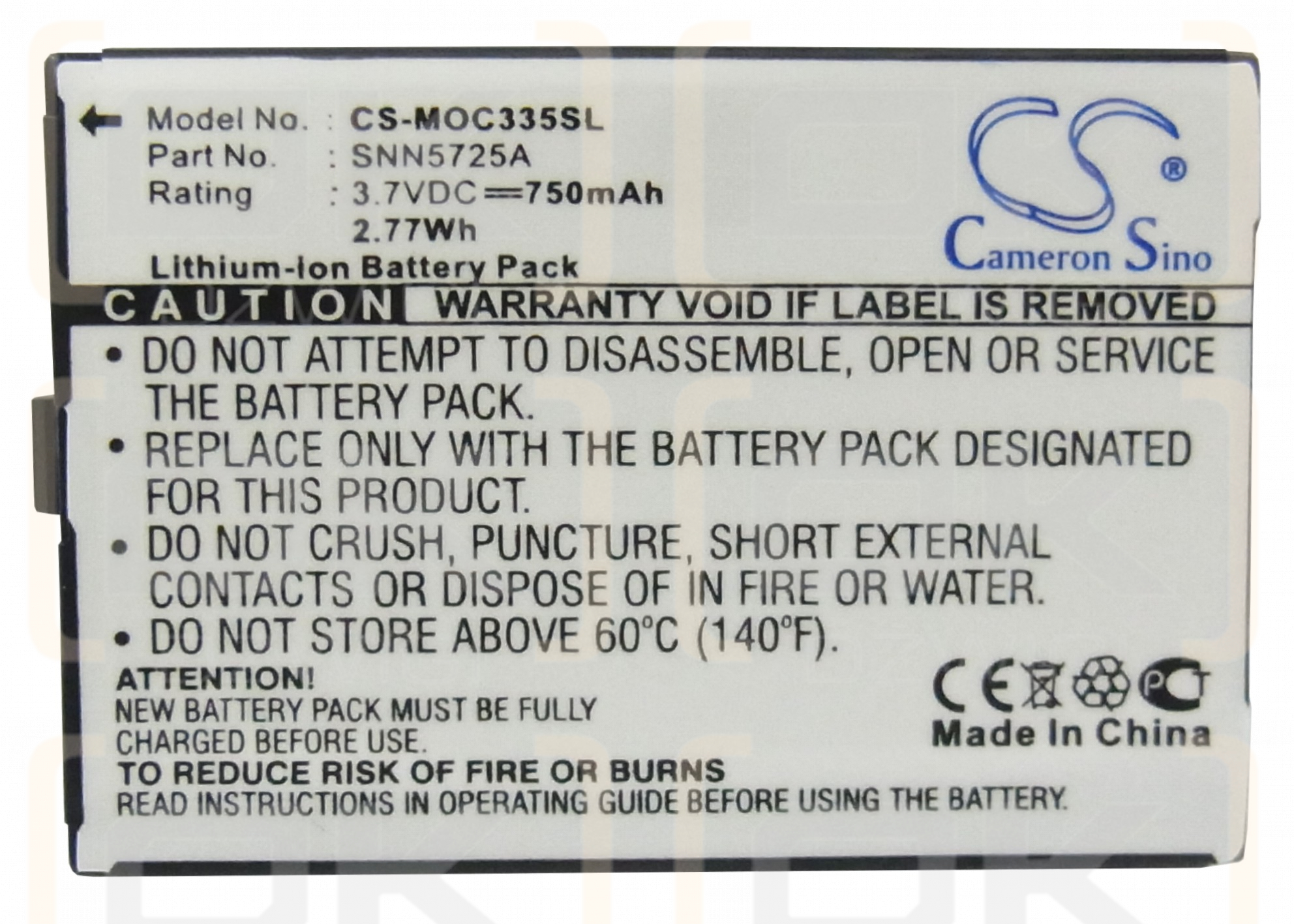 Motorola C335 / SNN5725A 750mAh Li-ion 3.7V (Cameron Sino)