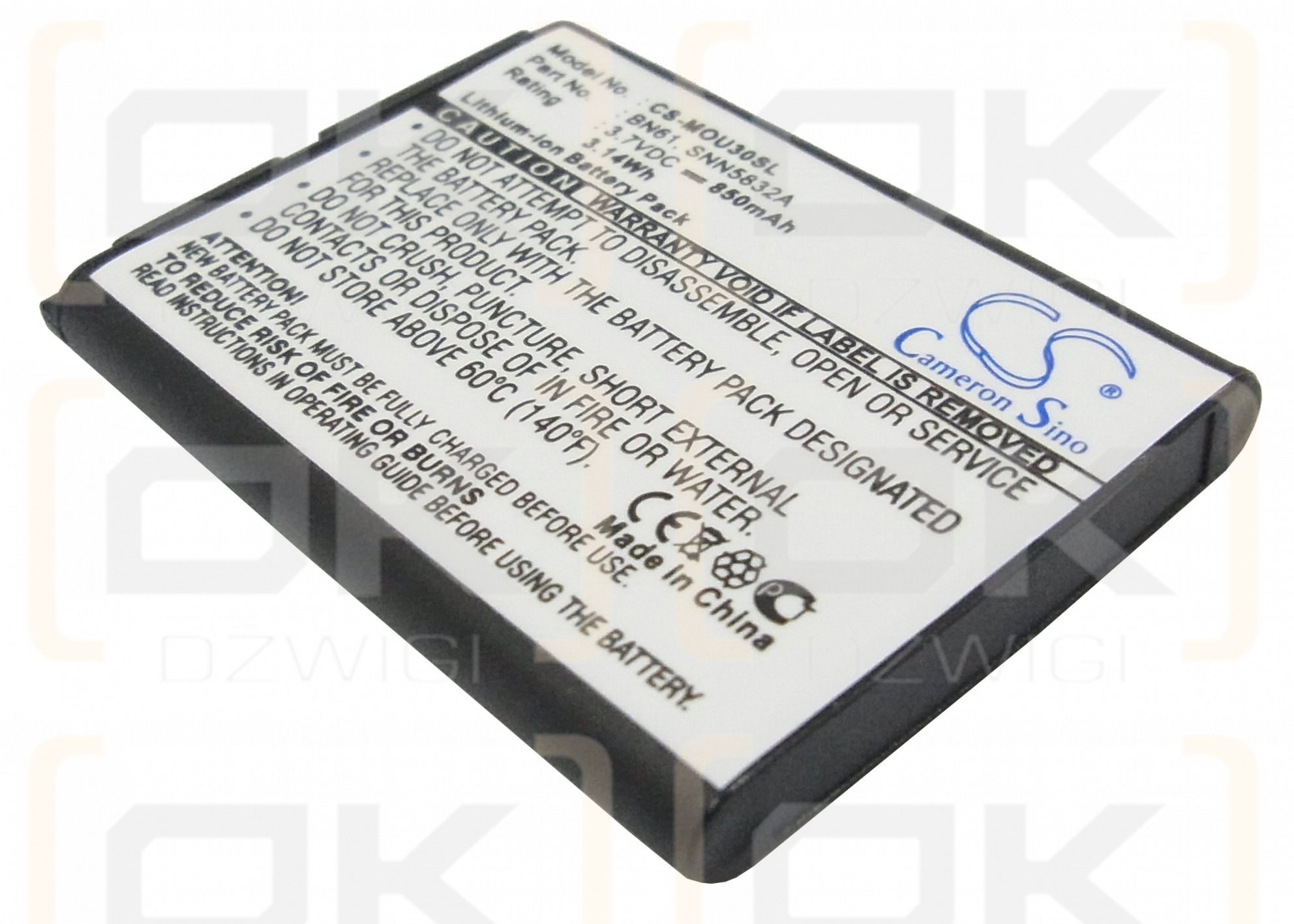 Motorola Rapture VU30 / BN61 850 mAh Li-ion 3.7 V (Cameron Sino)
